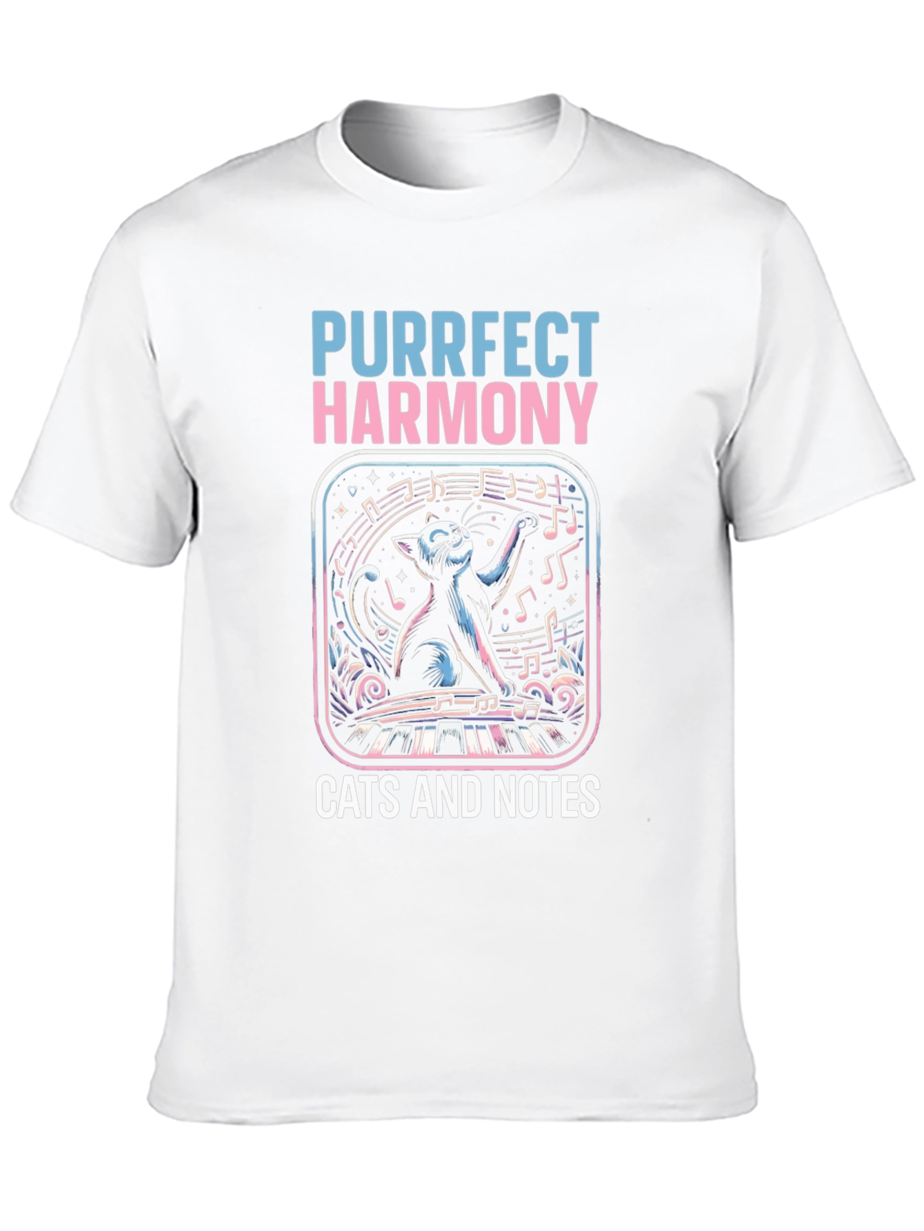 Purrfect Harmony Cat Piano Music T-Shirt