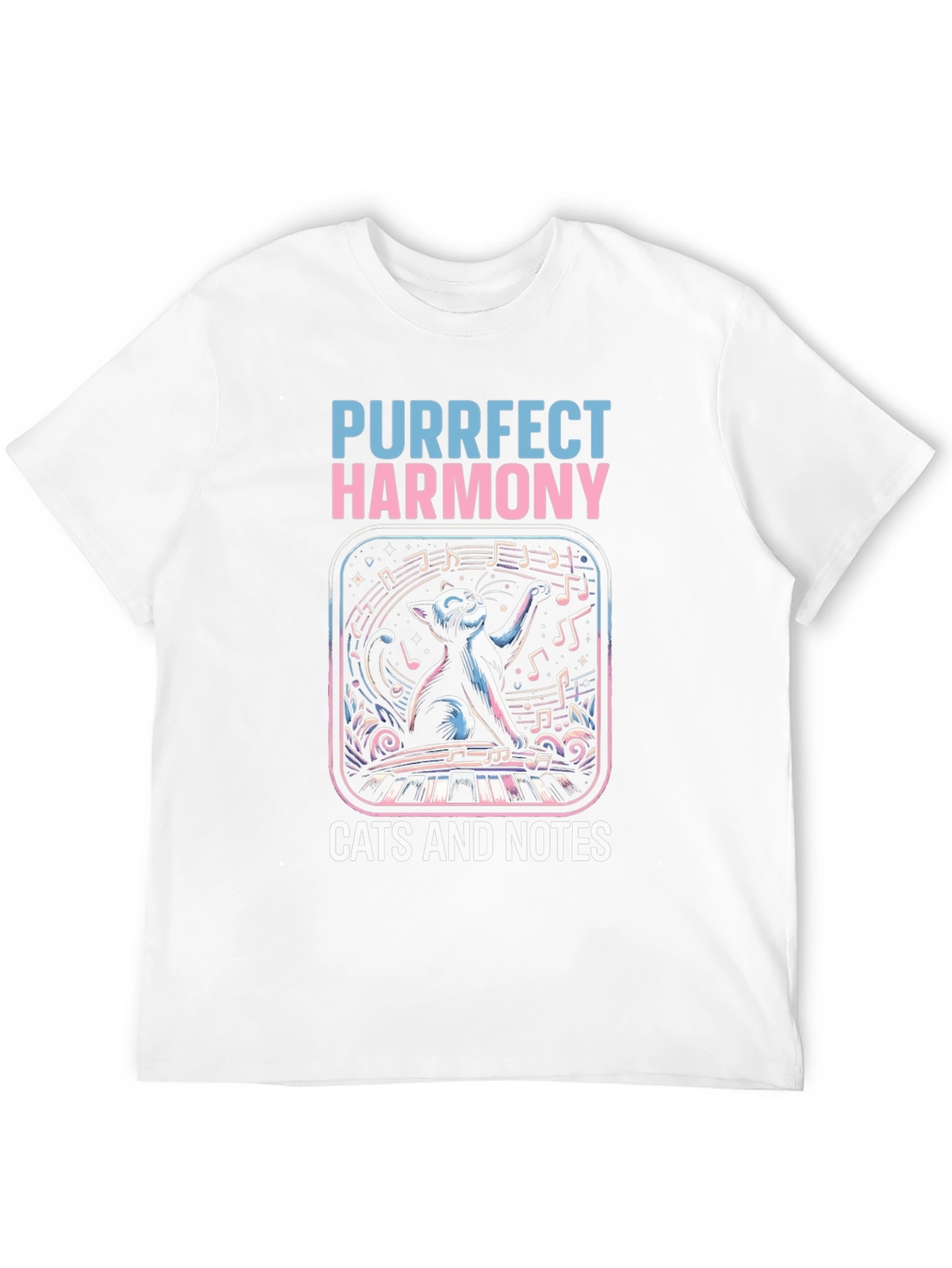 Purrfect Harmony Cat Piano Music T-Shirt