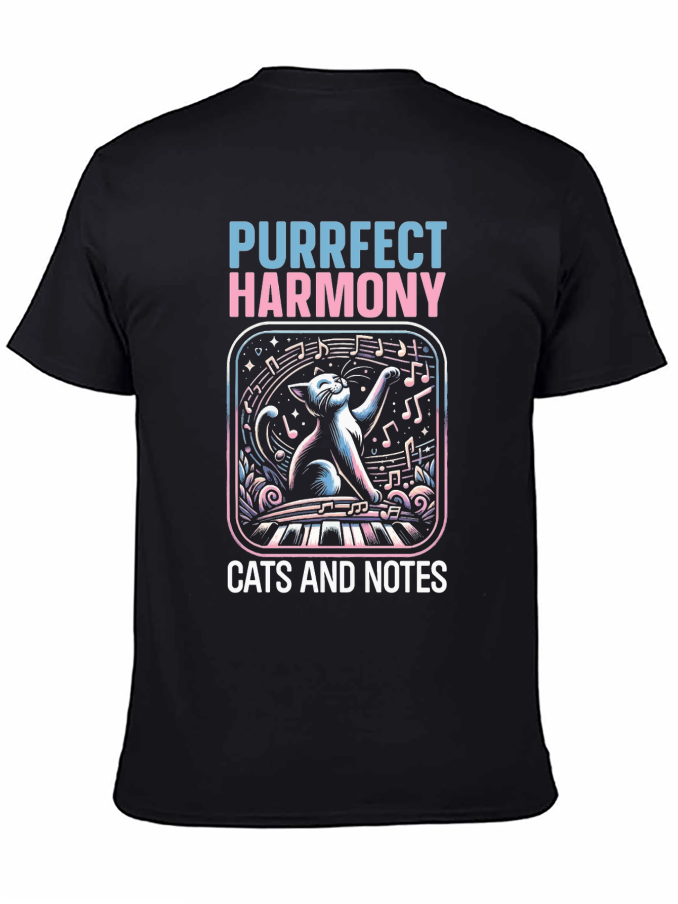 Purrfect Harmony Cat Piano Music T-Shirt