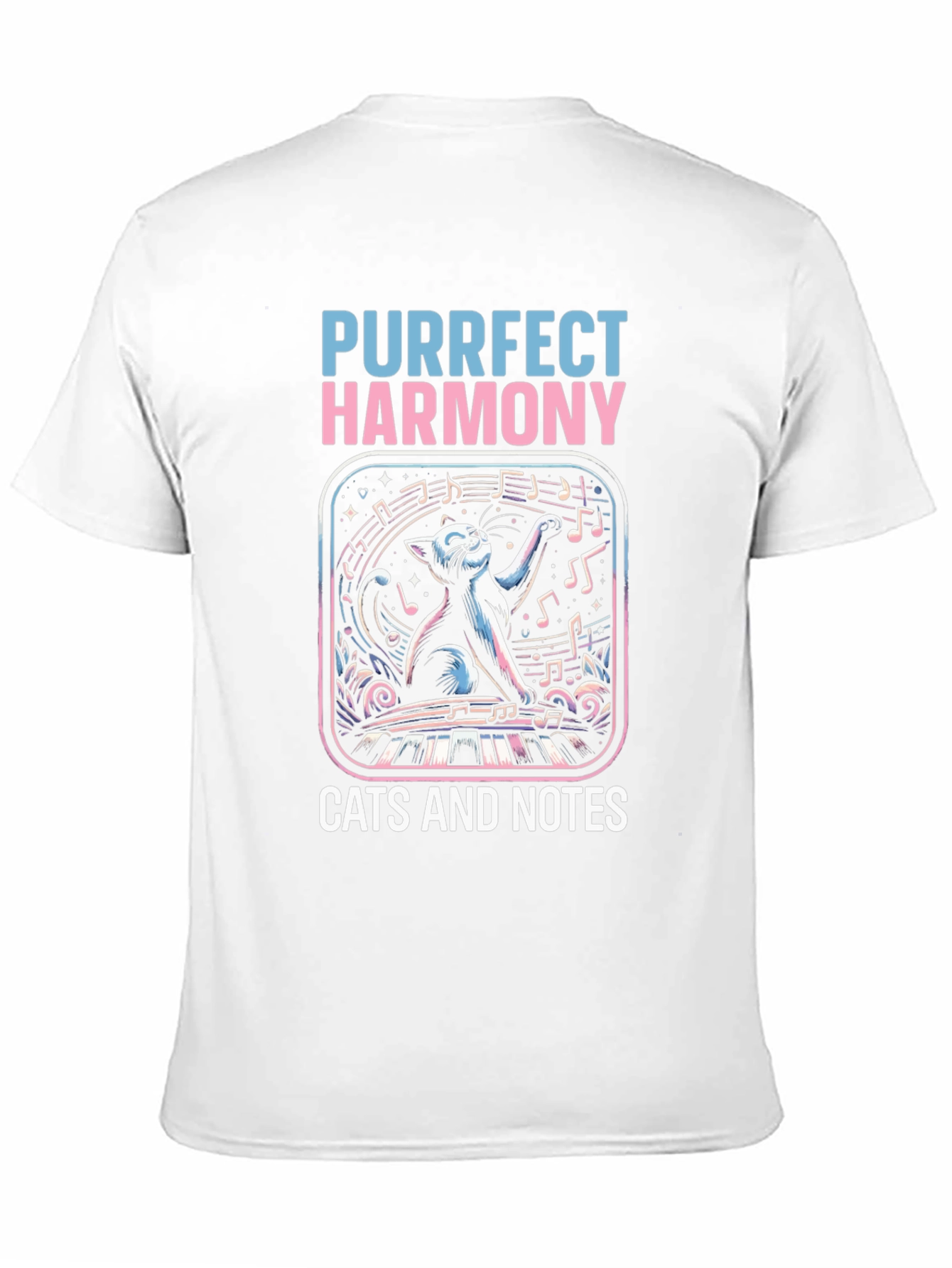 Purrfect Harmony Cat Piano Music T-Shirt