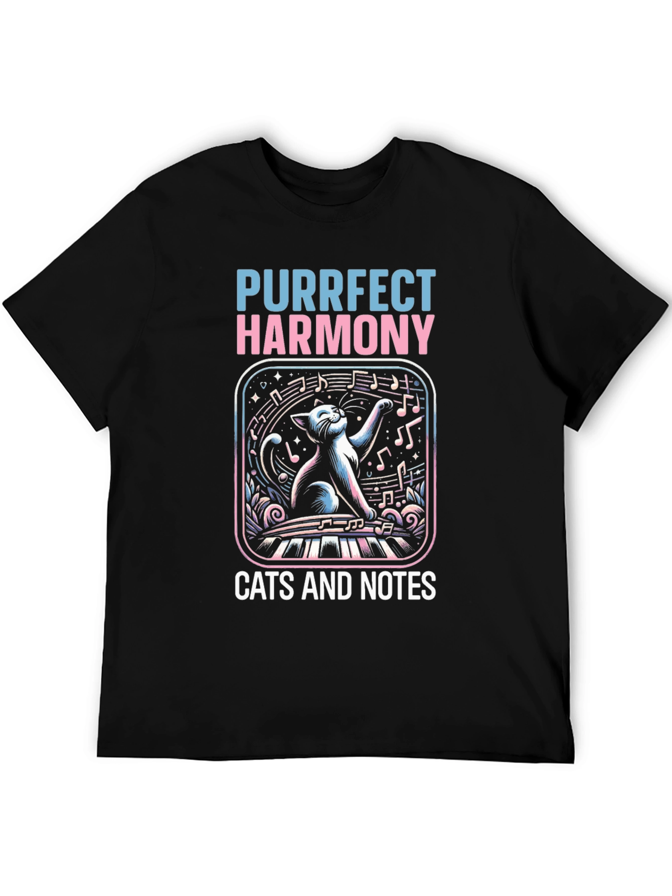 Purrfect Harmony Cat Piano Music T-Shirt