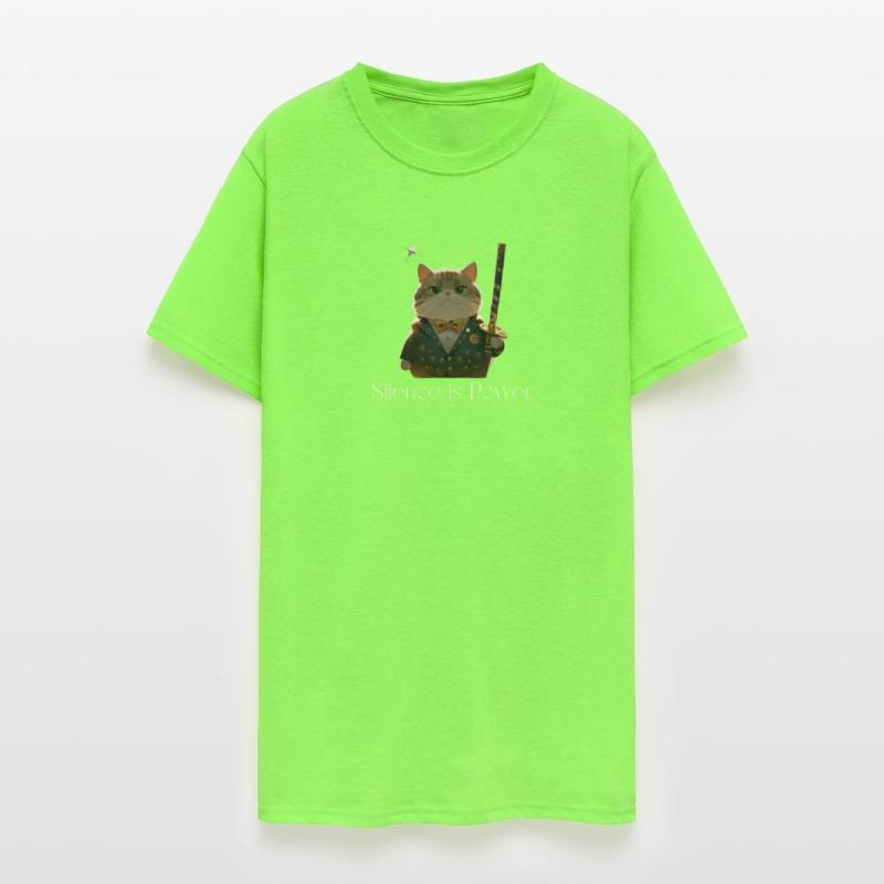 Elegant Cat Samurai with Sword and Quote