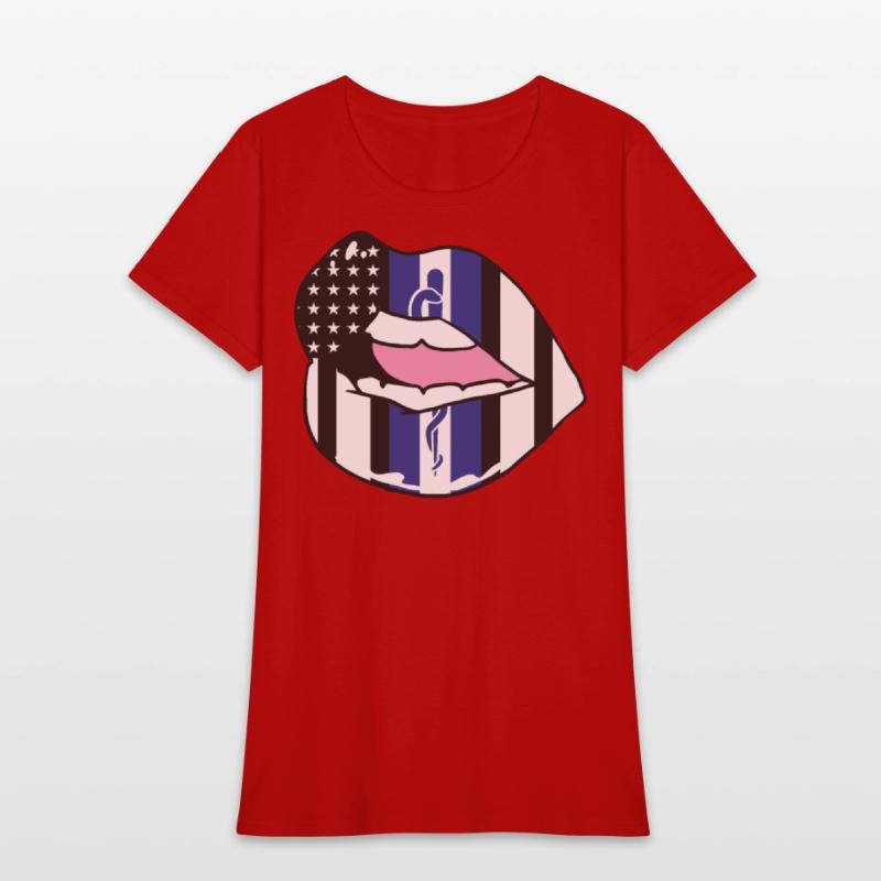 EMS US Flag Lips Emergency First Responders