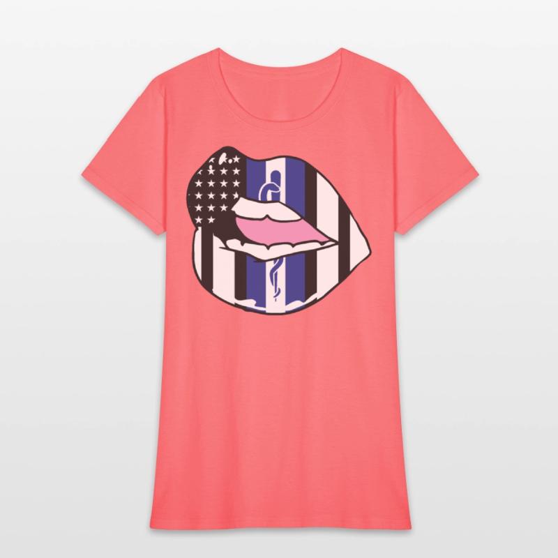EMS US Flag Lips Emergency First Responders