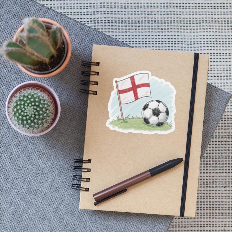 England flag and crayon-style soccer ball