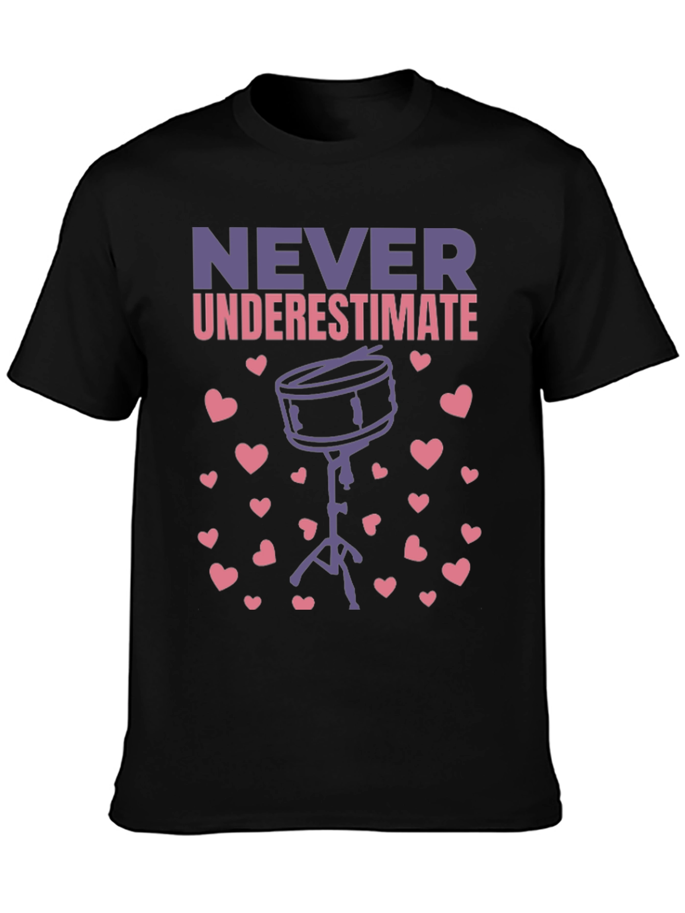 Never Underestimate Drummer Heart T-Shirt