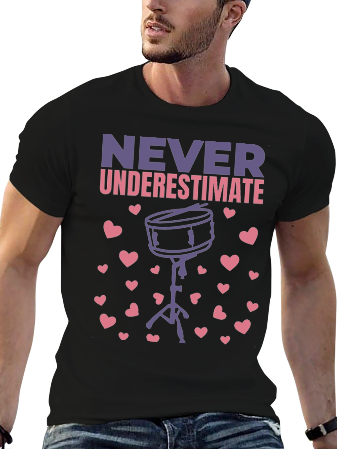 Never Underestimate Drummer Heart T-Shirt