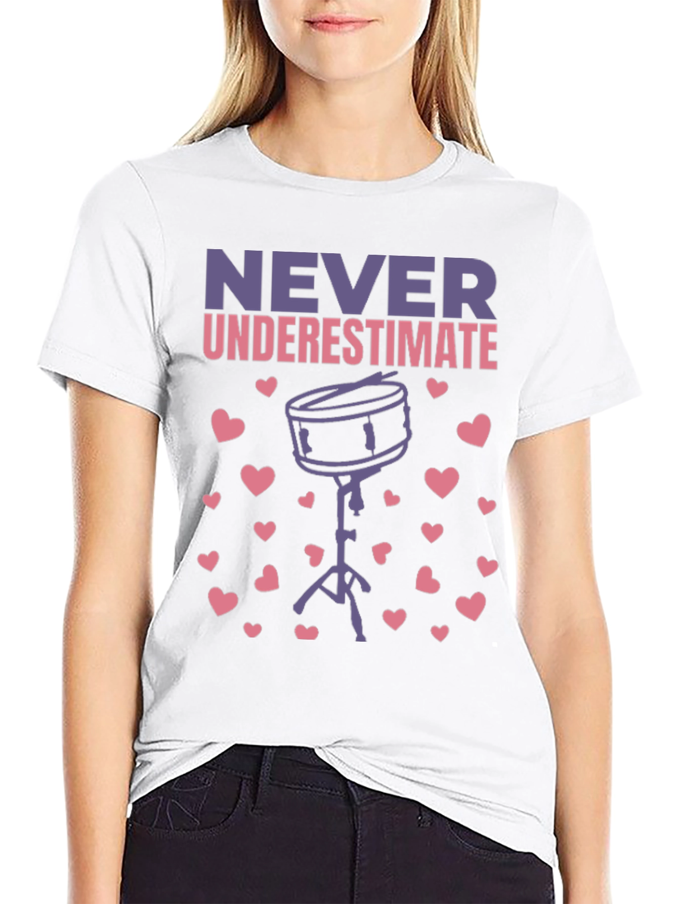 Never Underestimate Drummer Heart T-Shirt