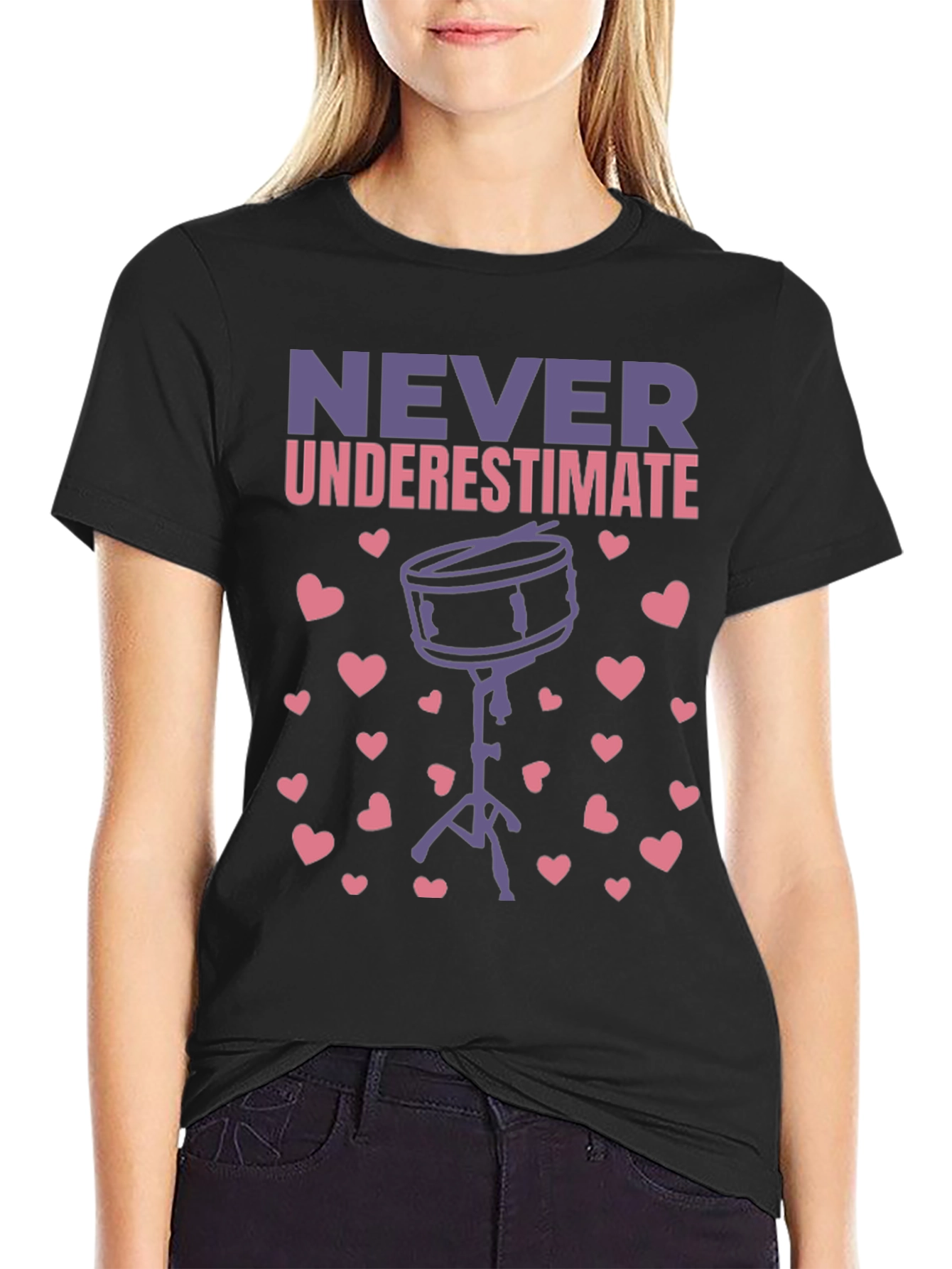Never Underestimate Drummer Heart T-Shirt
