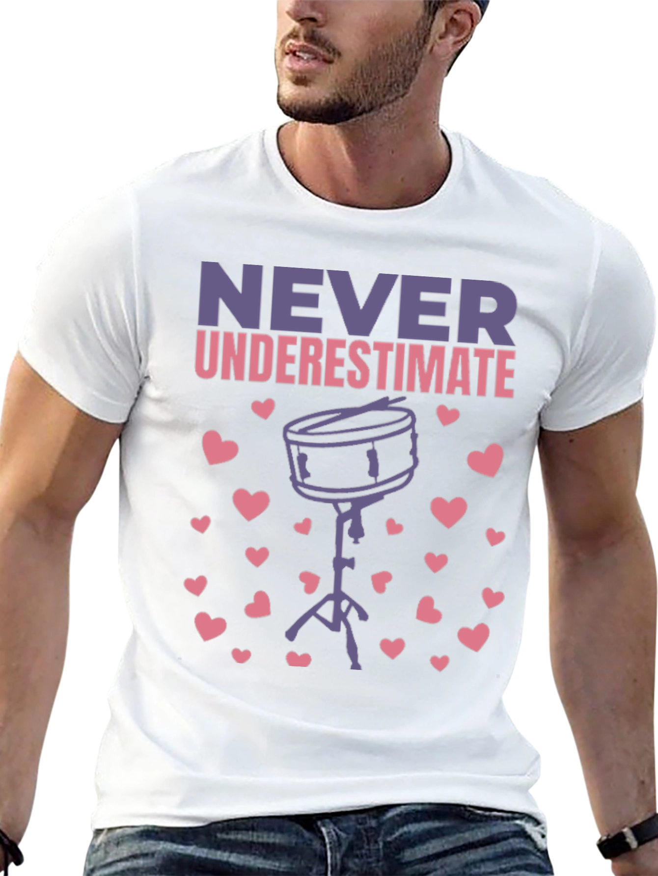 Never Underestimate Drummer Heart T-Shirt