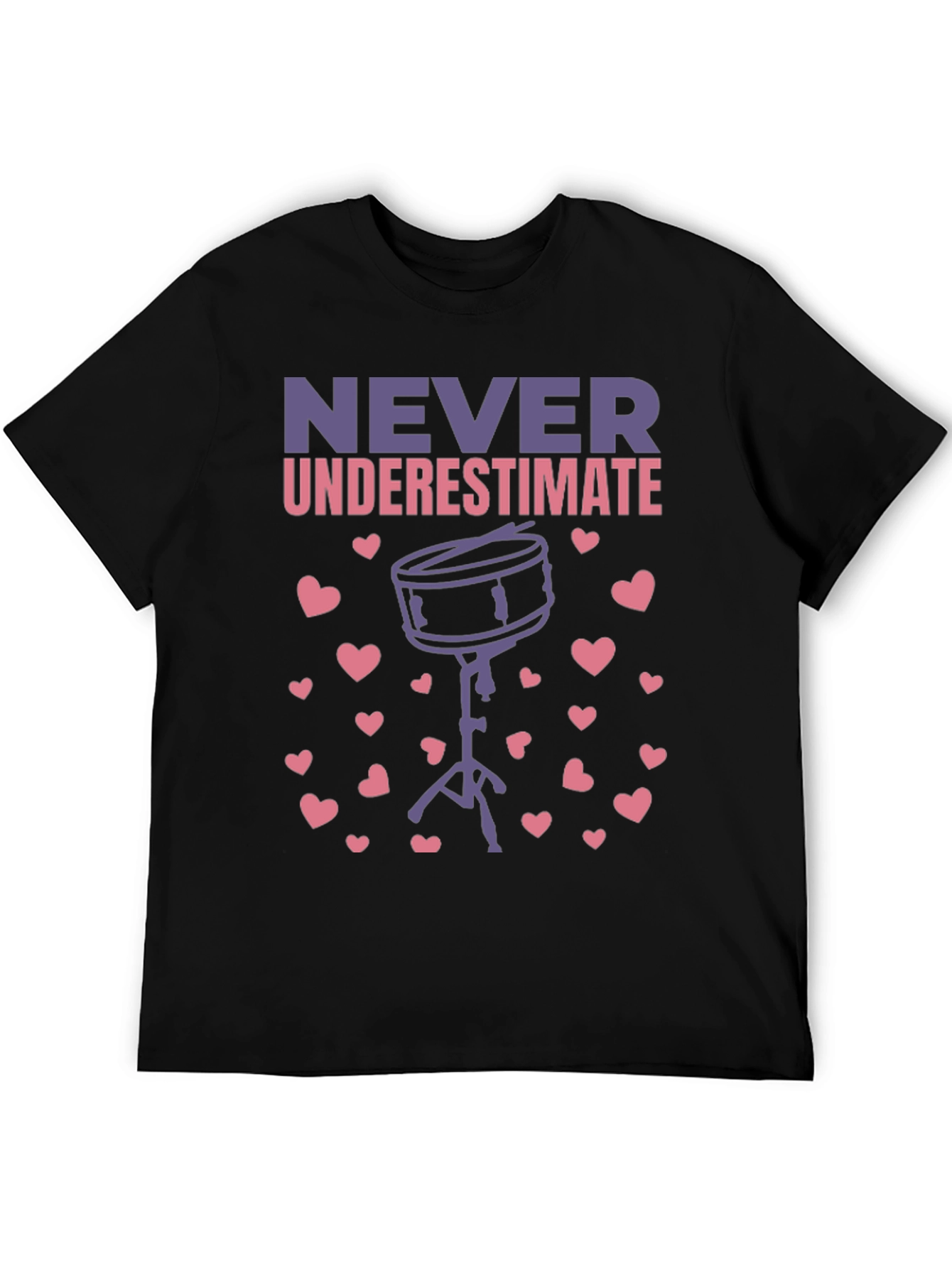 Never Underestimate Drummer Heart T-Shirt