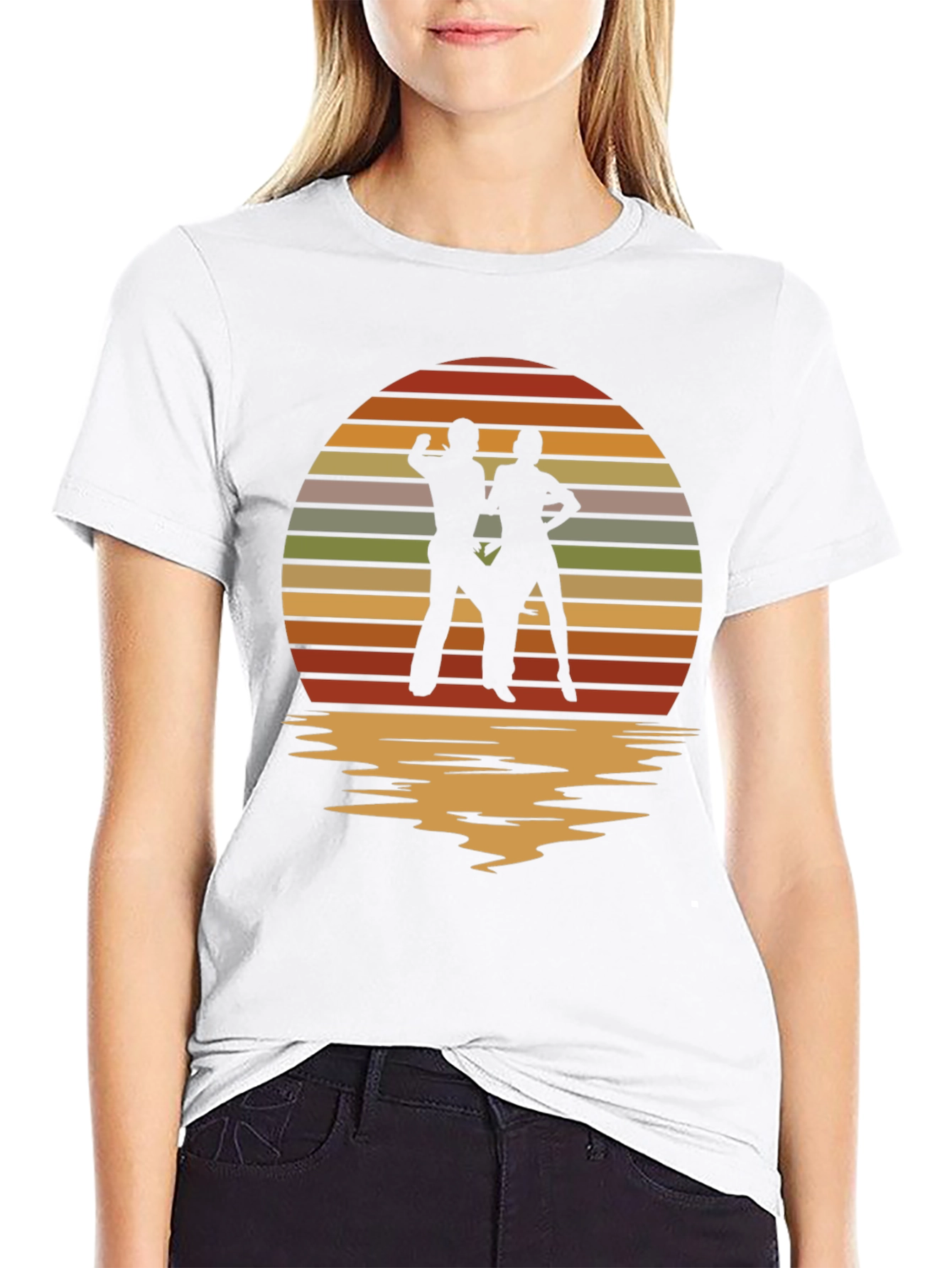 Retro Sunset Dancing Silhouette T-Shirt