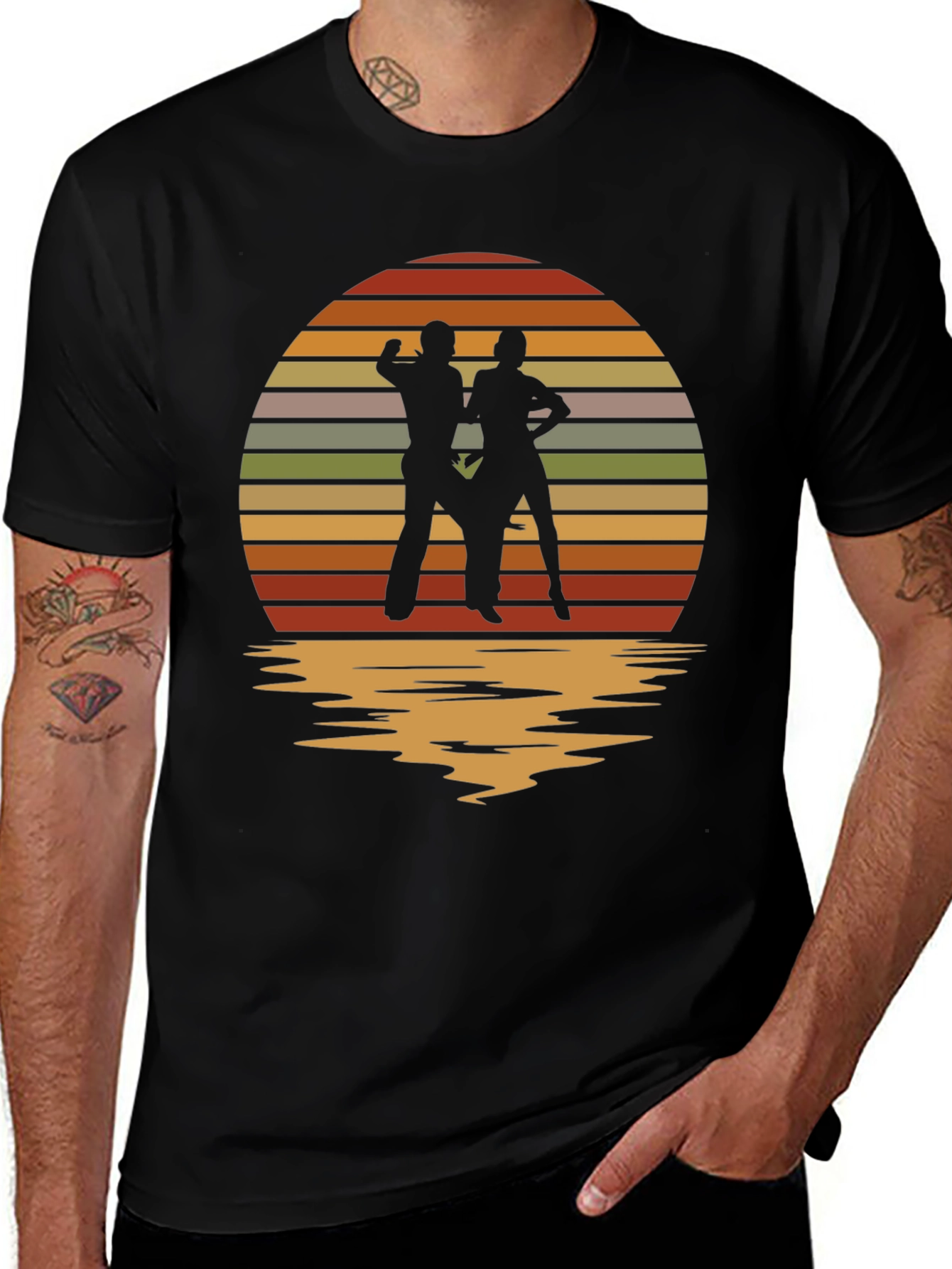Retro Sunset Dancing Silhouette T-Shirt