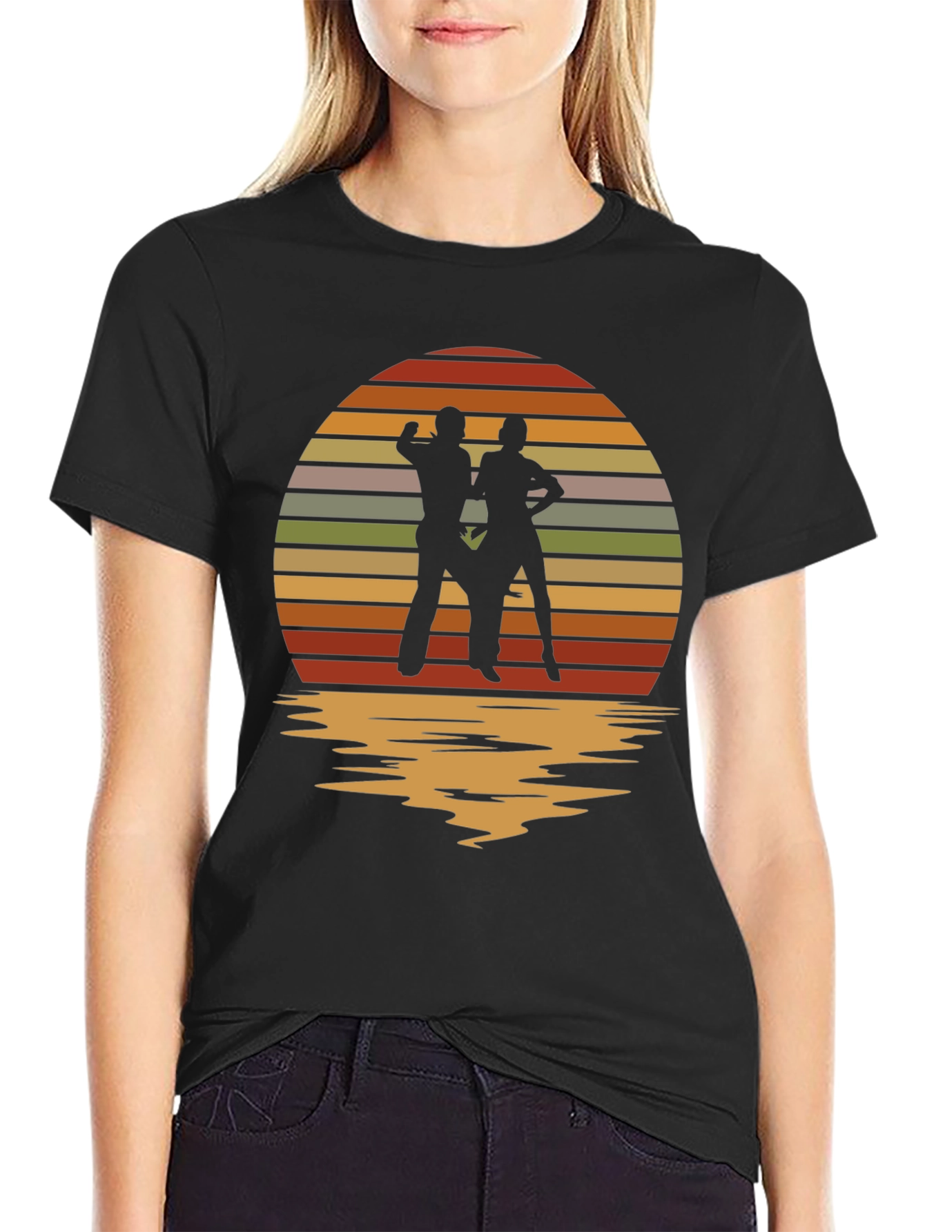 Retro Sunset Dancing Silhouette T-Shirt