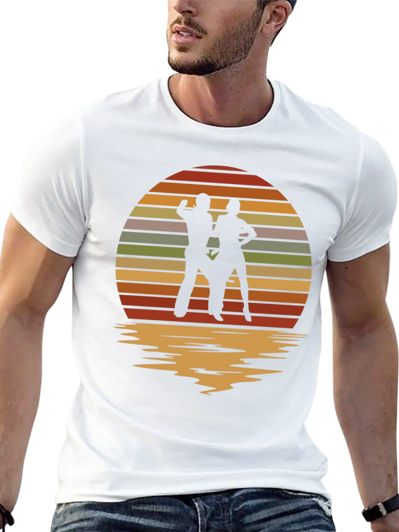 Retro Sunset Dancing Silhouette T-Shirt