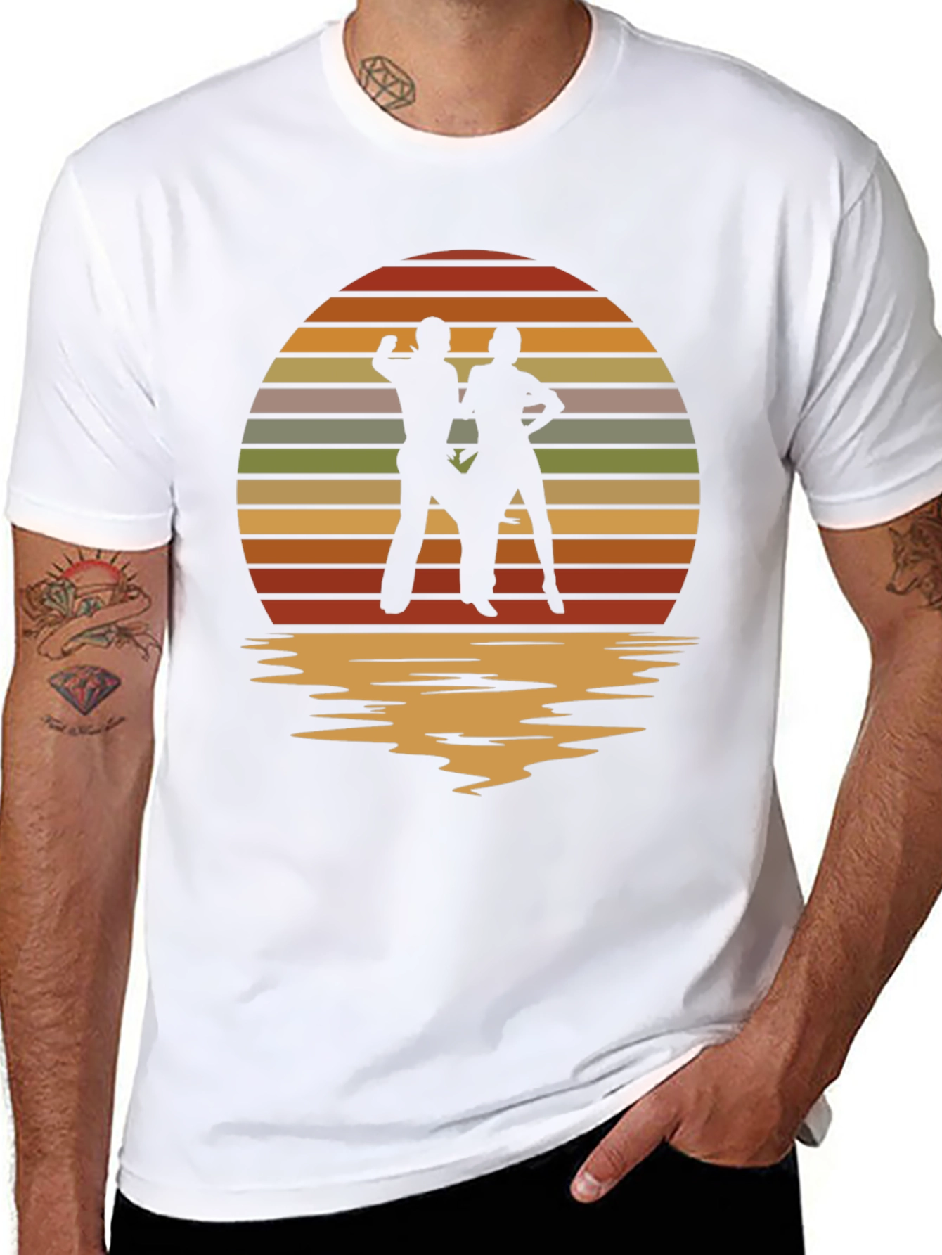 Retro Sunset Dancing Silhouette T-Shirt