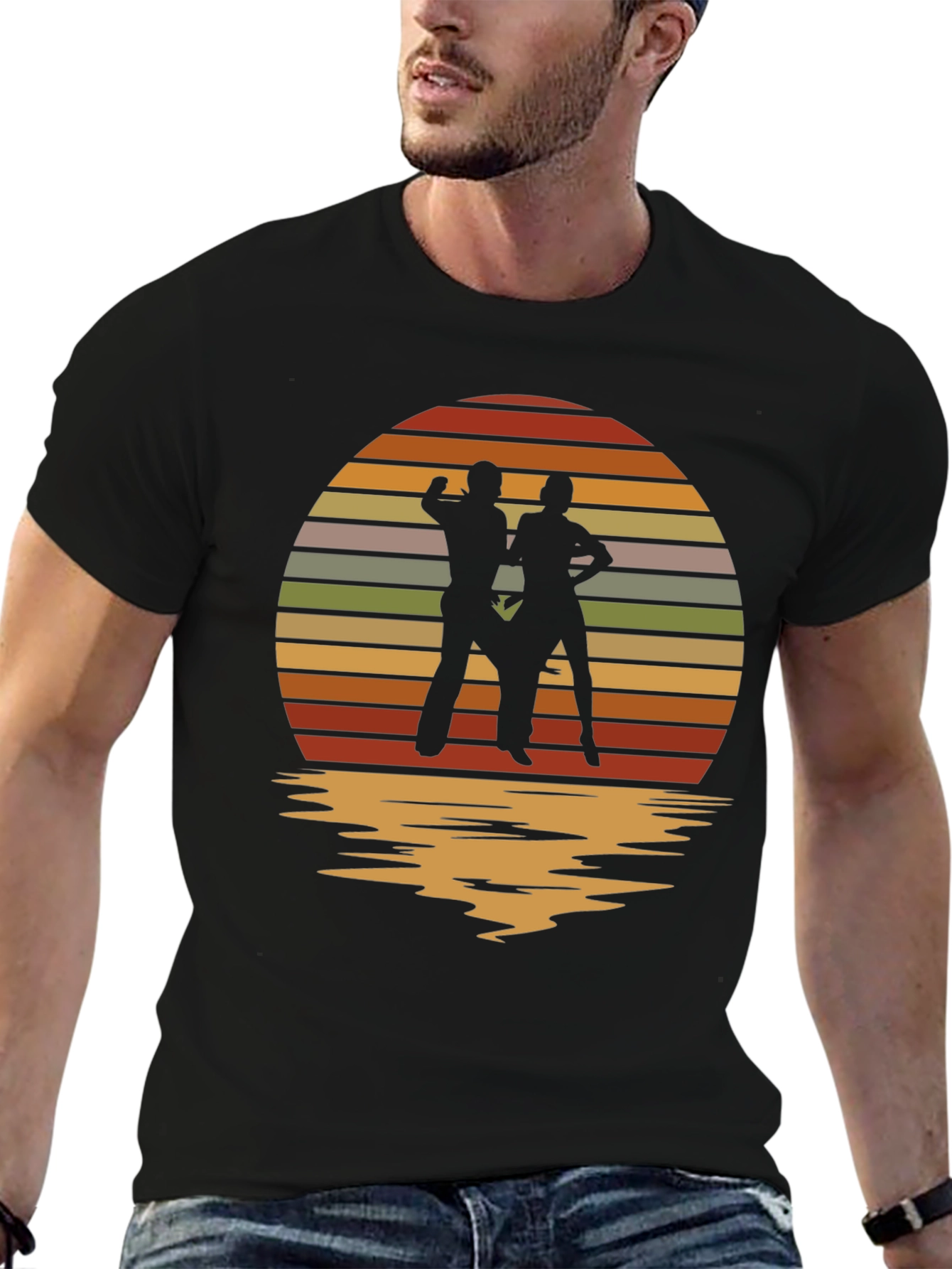 Retro Sunset Dancing Silhouette T-Shirt