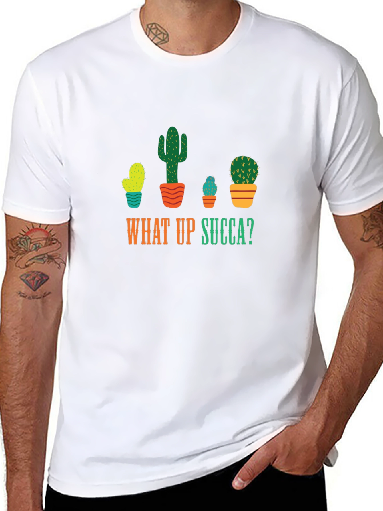 What Up Succa T-Shirt - Funny Cactus Graphic Tee
