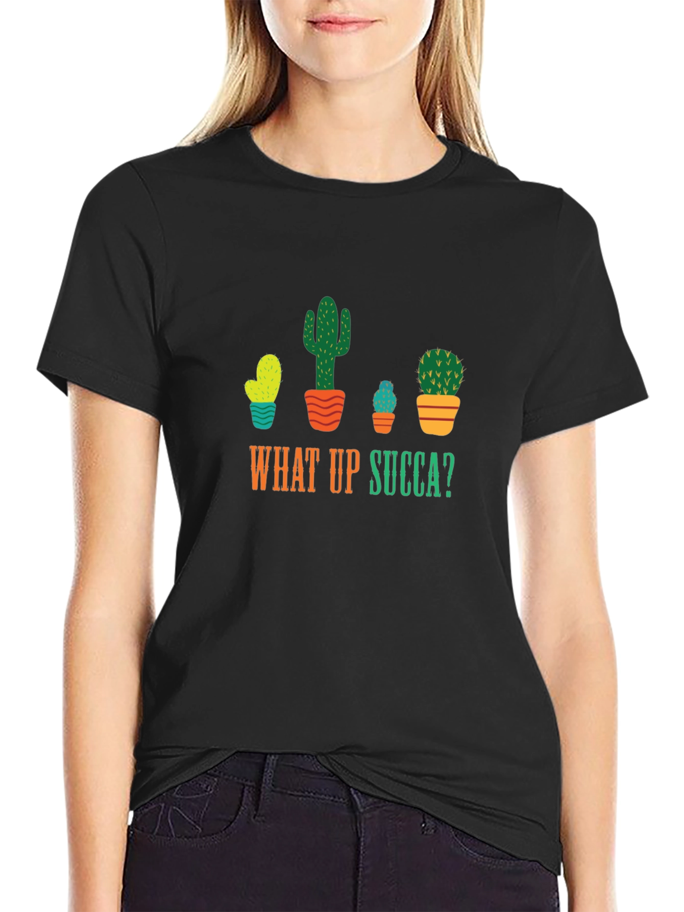 What Up Succa T-Shirt - Funny Cactus Graphic Tee