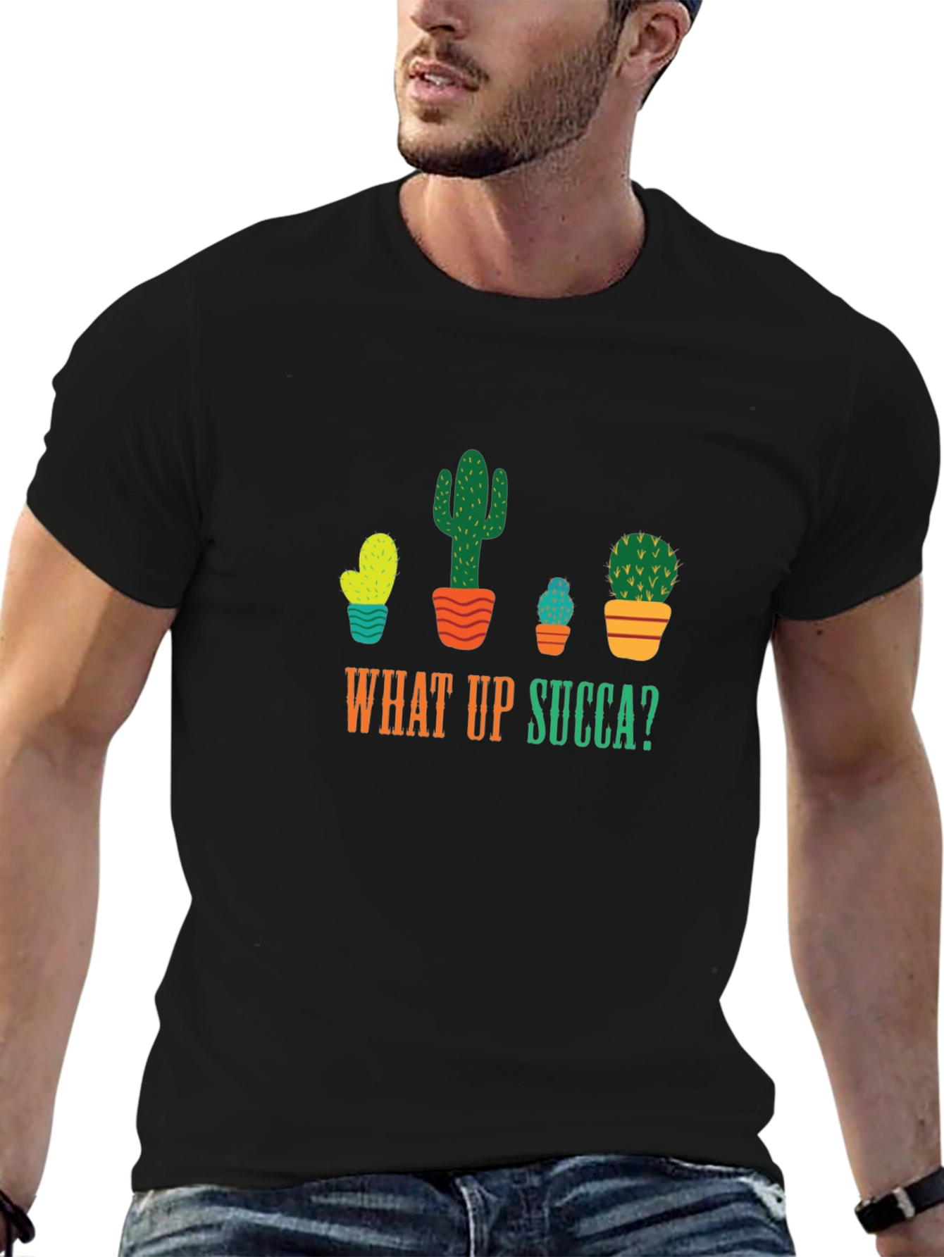 What Up Succa T-Shirt - Funny Cactus Graphic Tee