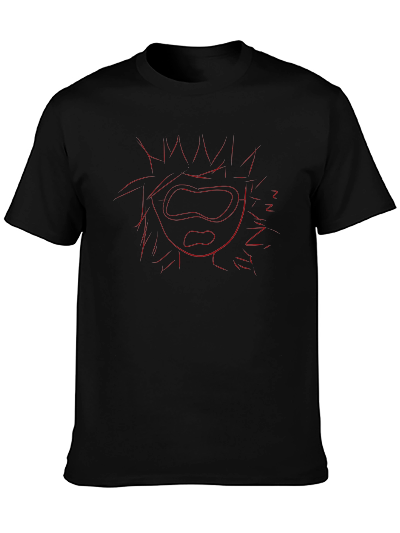 Sleepy Face Graphic Tee - Black
