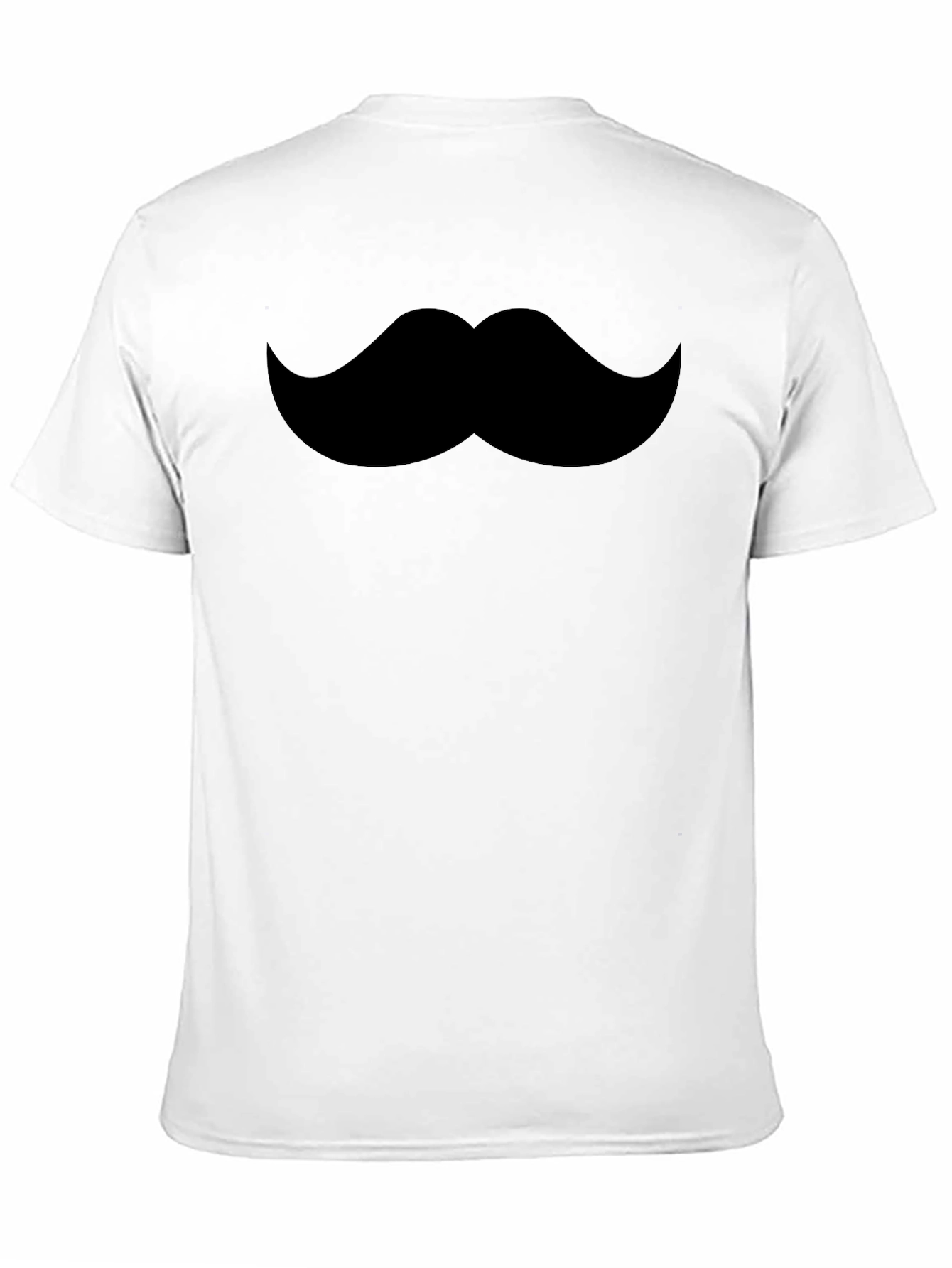 Mustache Graphic Tee - Black Crew Neck T-Shirt