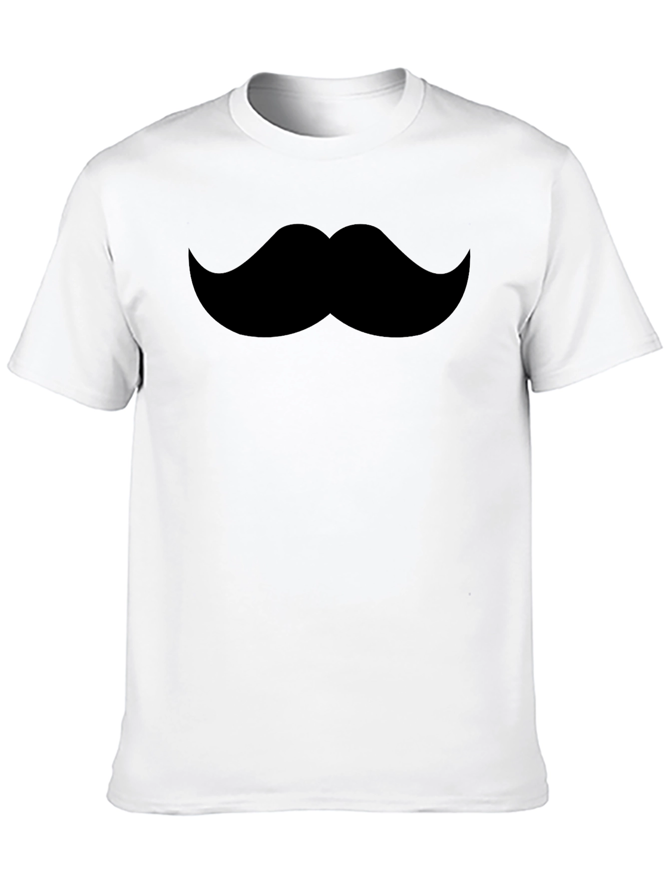 Mustache Graphic Tee - Black Crew Neck T-Shirt