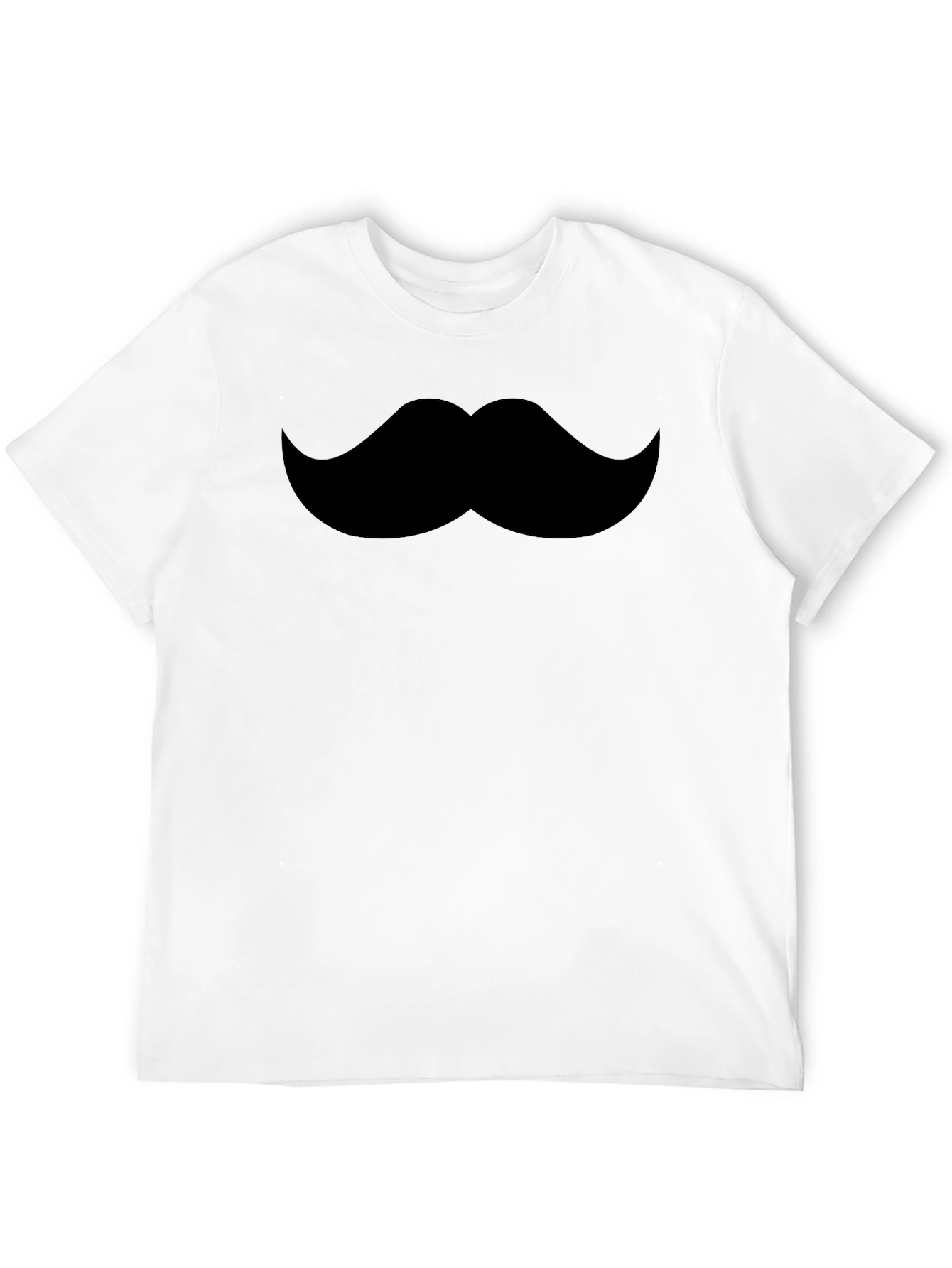 Mustache Graphic Tee - Black Crew Neck T-Shirt