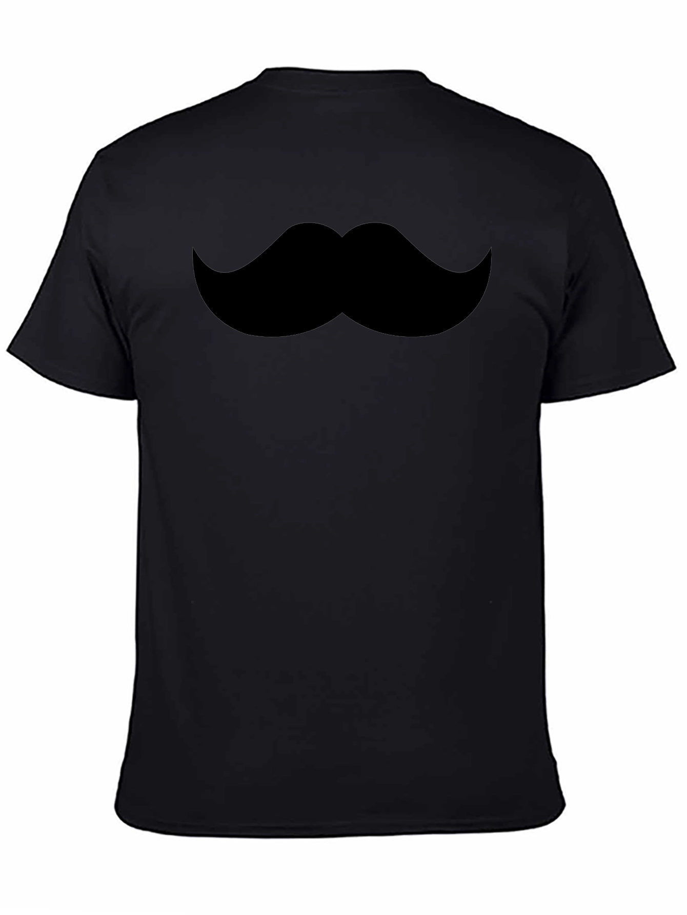 Mustache Graphic Tee - Black Crew Neck T-Shirt