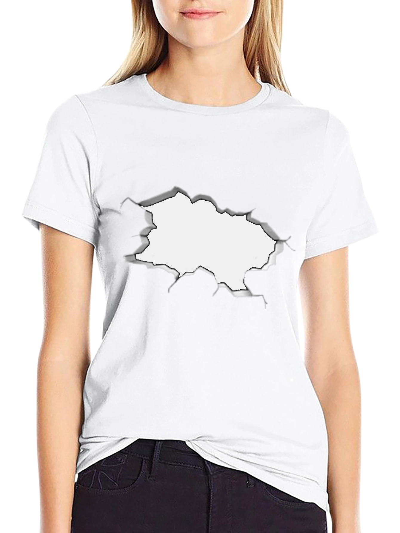 Torn Black Tee - Underneath!