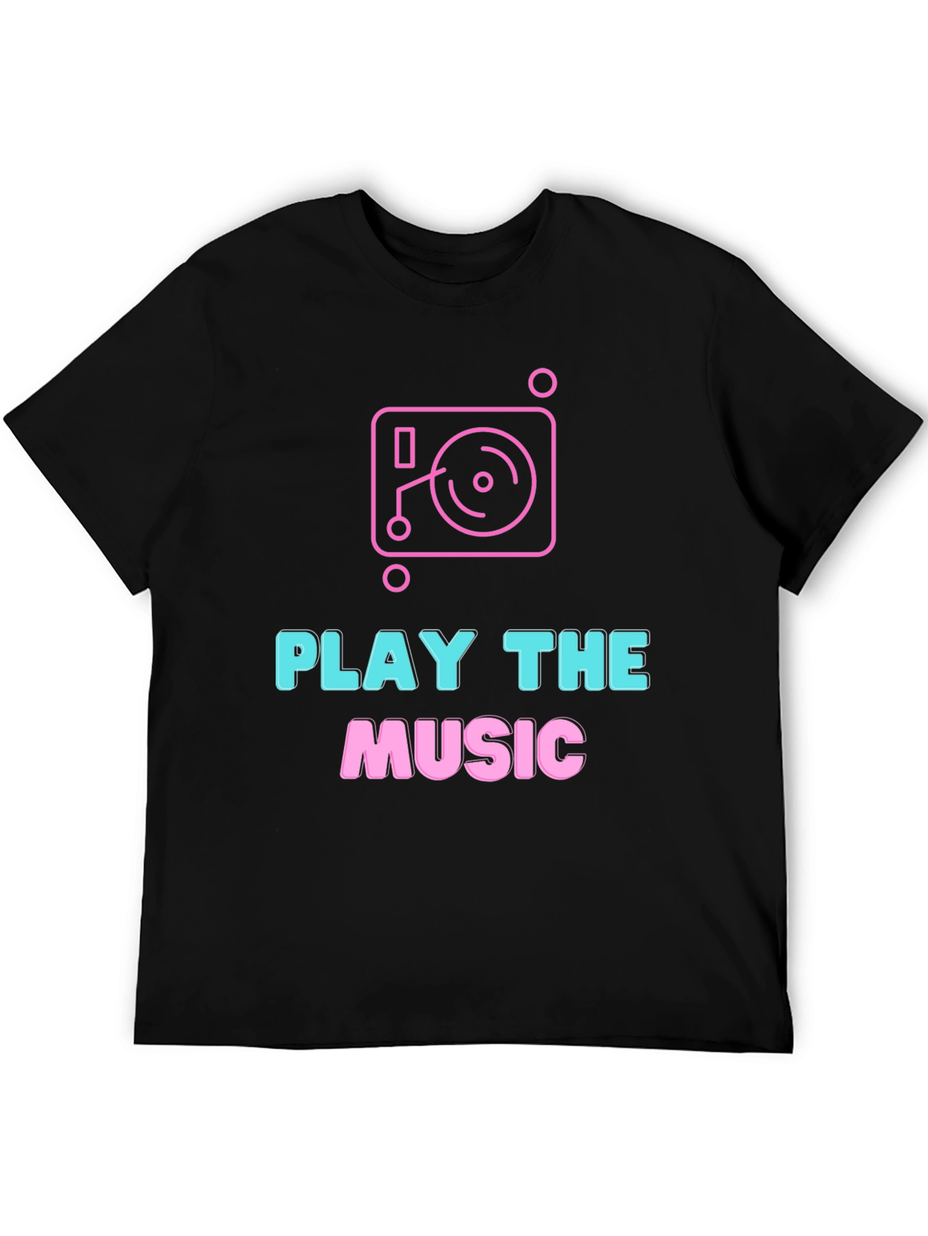 Play the Music Graphic Tee - Black Cotton T-Shirt