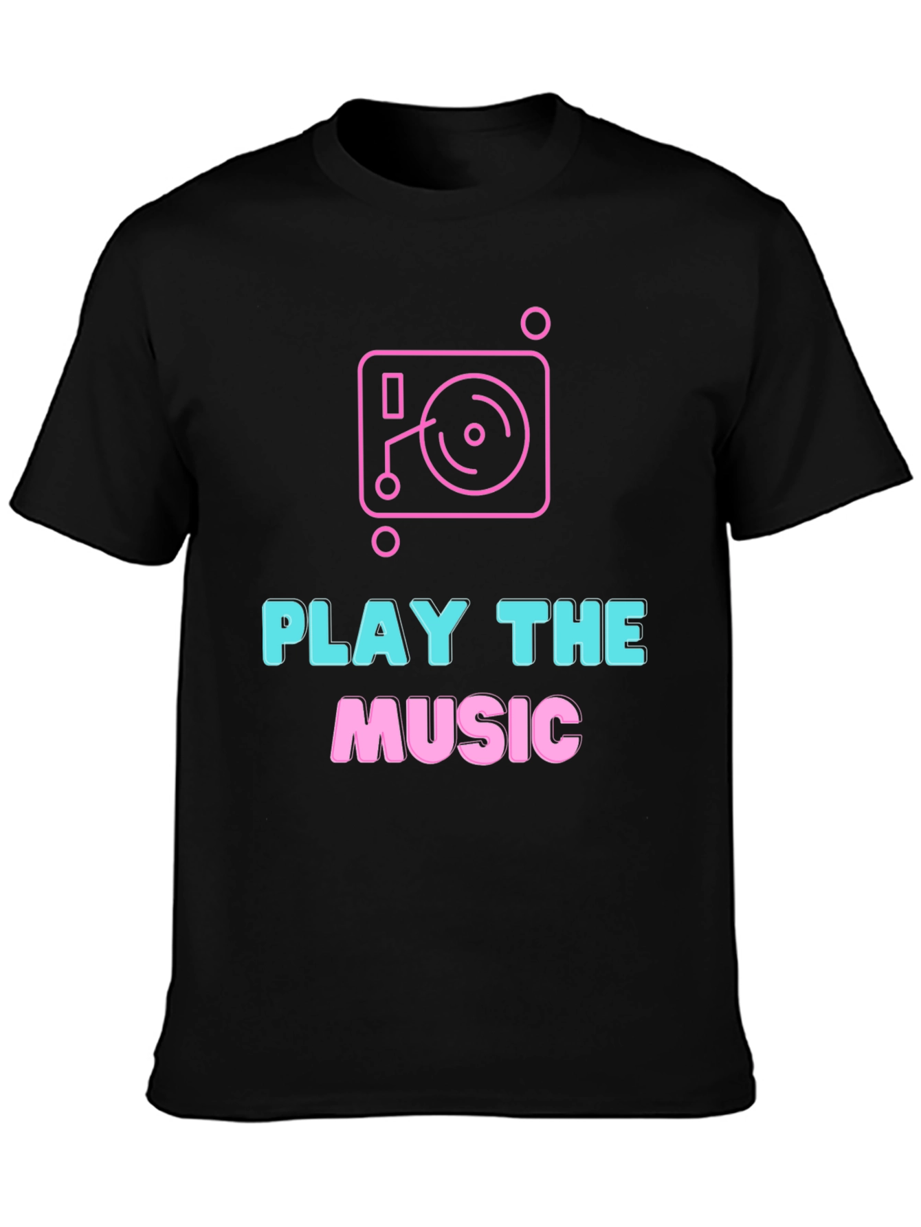 Play the Music Graphic Tee - Black Cotton T-Shirt
