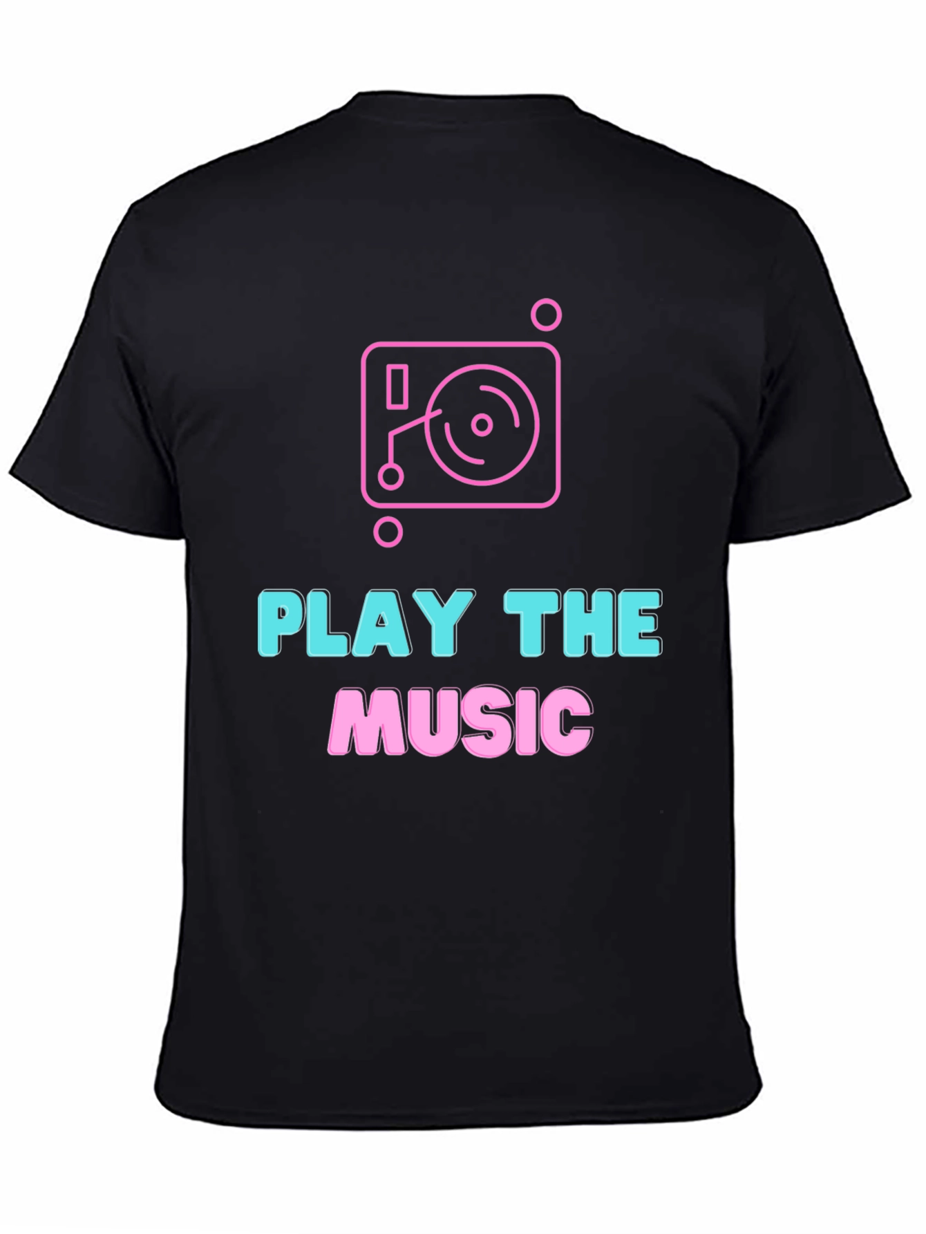 Play the Music Graphic Tee - Black Cotton T-Shirt