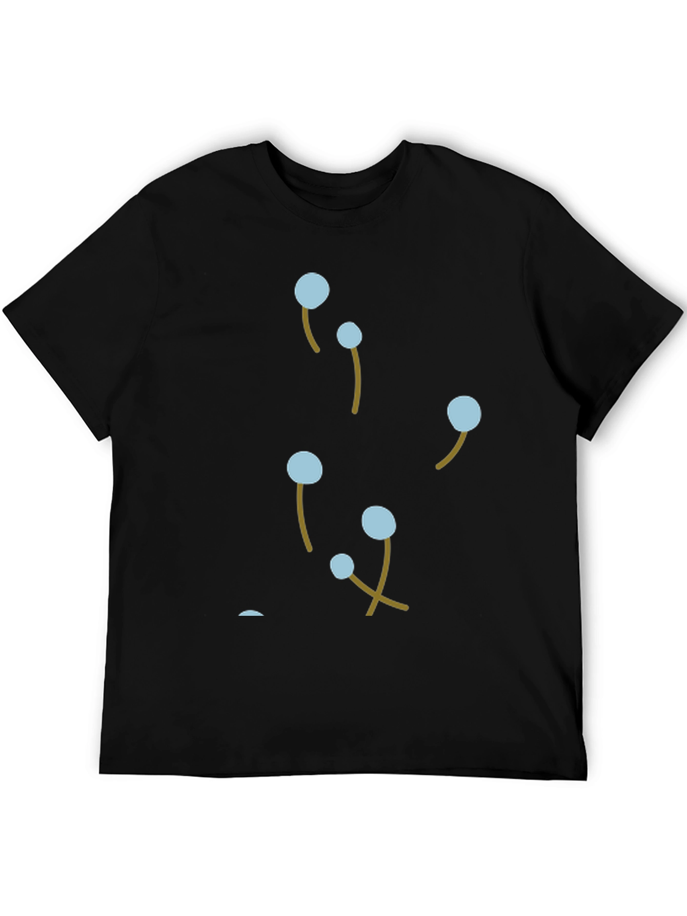 Modern Black T-Shirt with Abstract Floral Design
