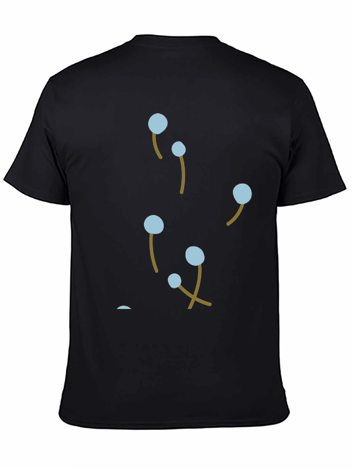 Modern Black T-Shirt with Abstract Floral Design