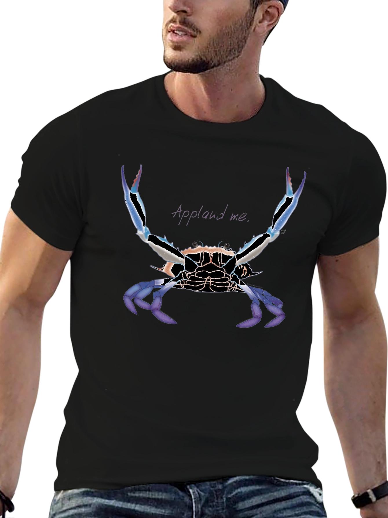 Applaud Crab Graphic Tee - Bold Statement Shirt