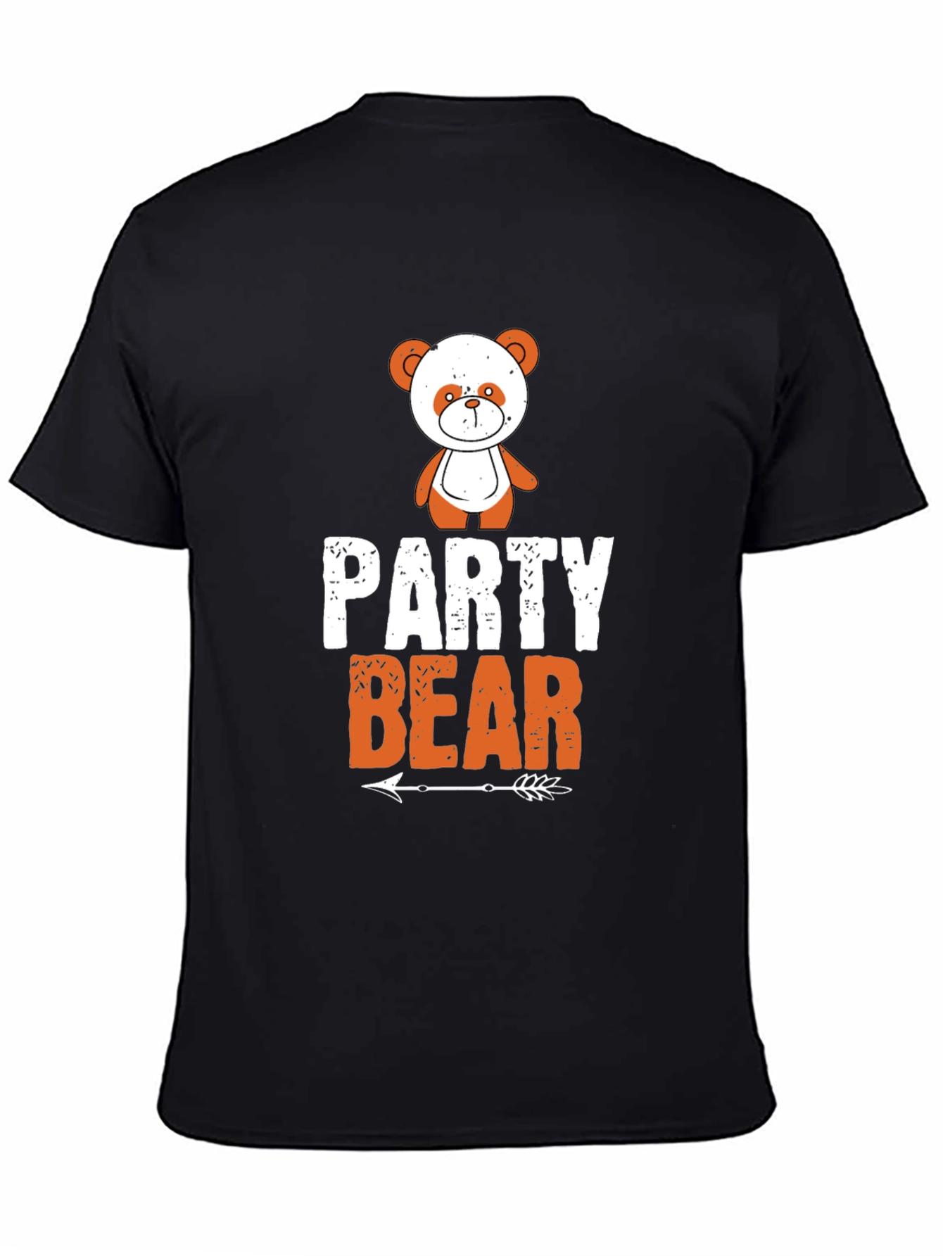 Party Bear Graphic Tee - Black Cotton T-Shirt