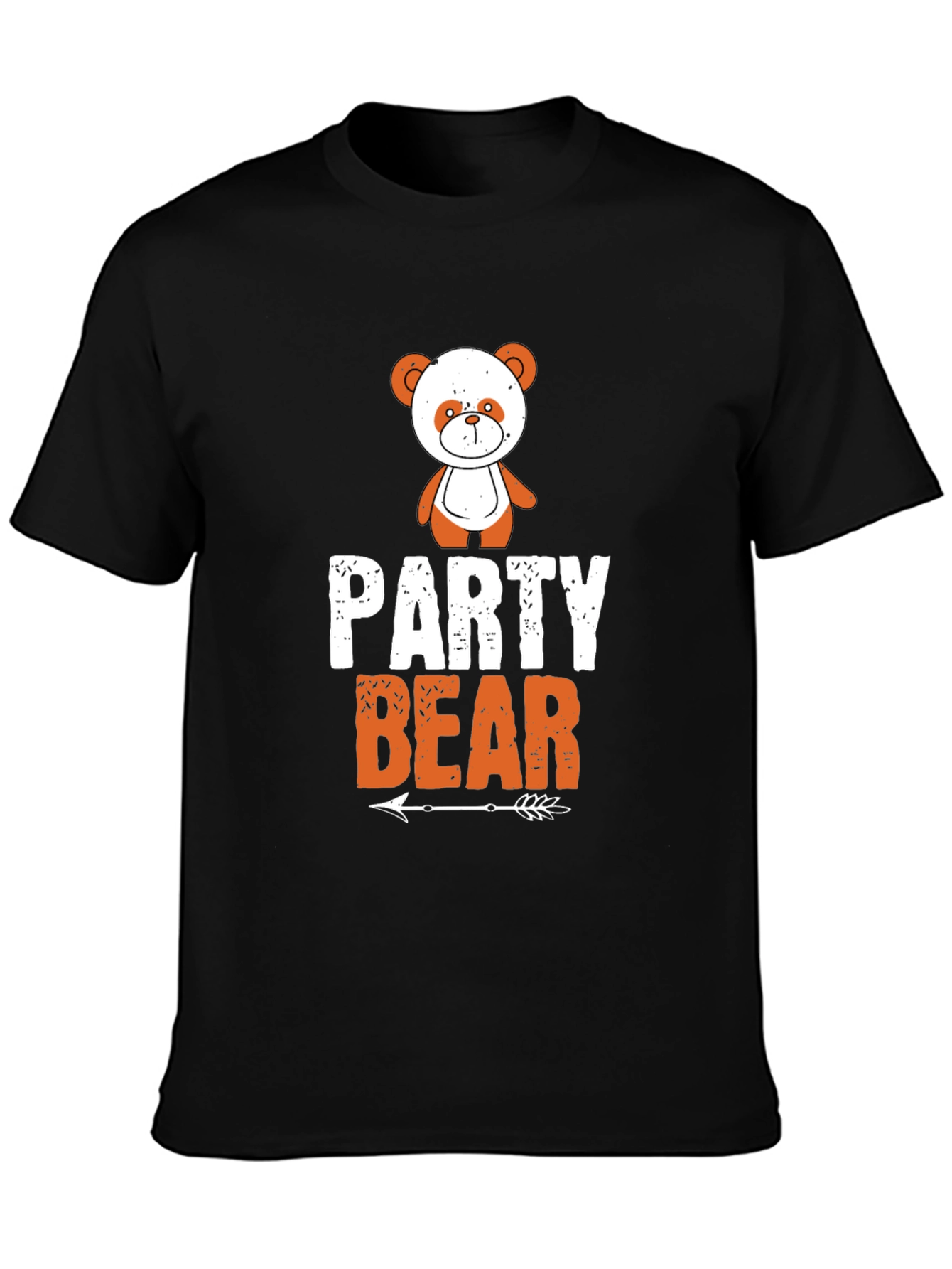 Party Bear Graphic Tee - Black Cotton T-Shirt