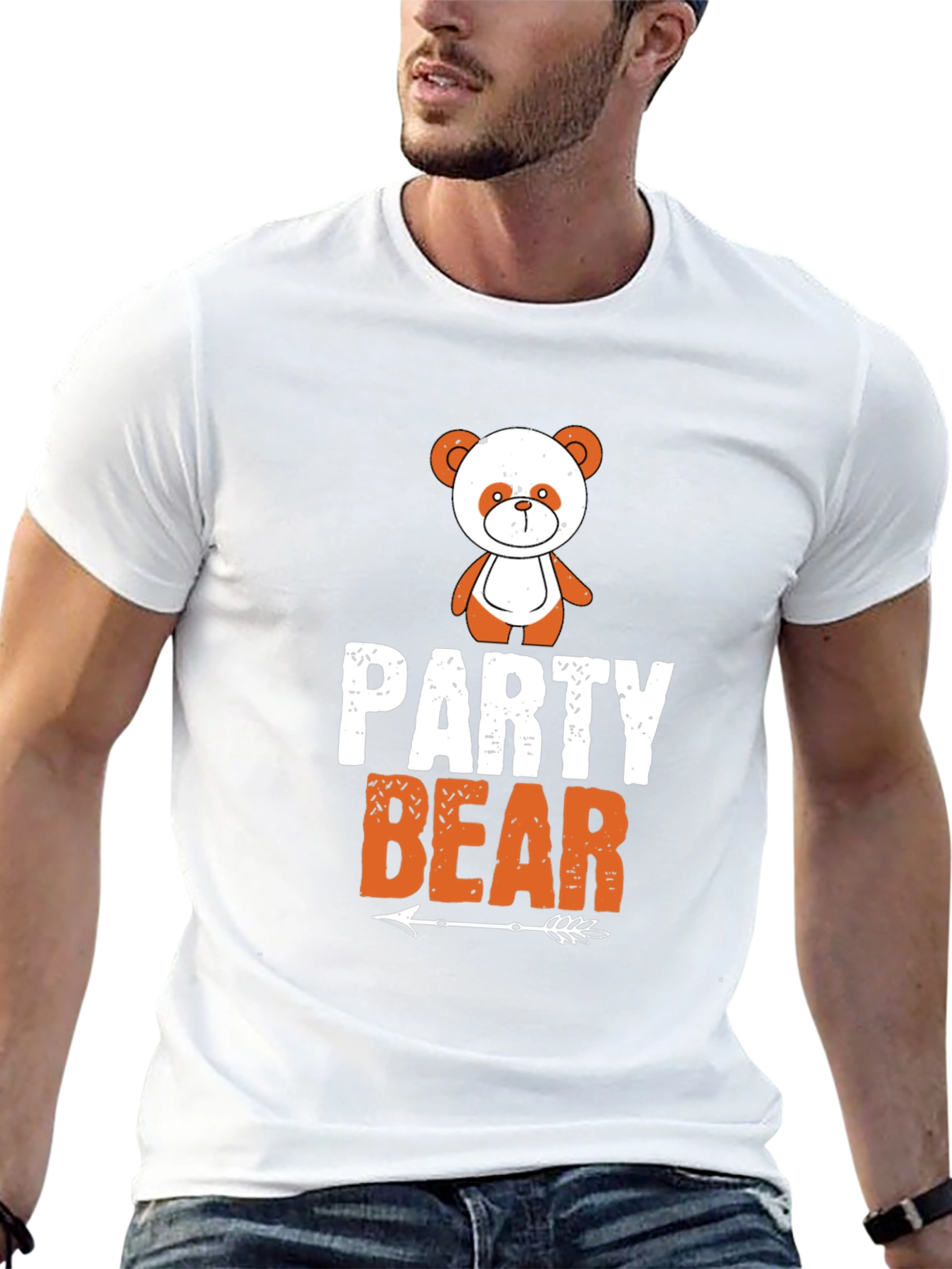 Party Bear Graphic Tee - Black Cotton T-Shirt