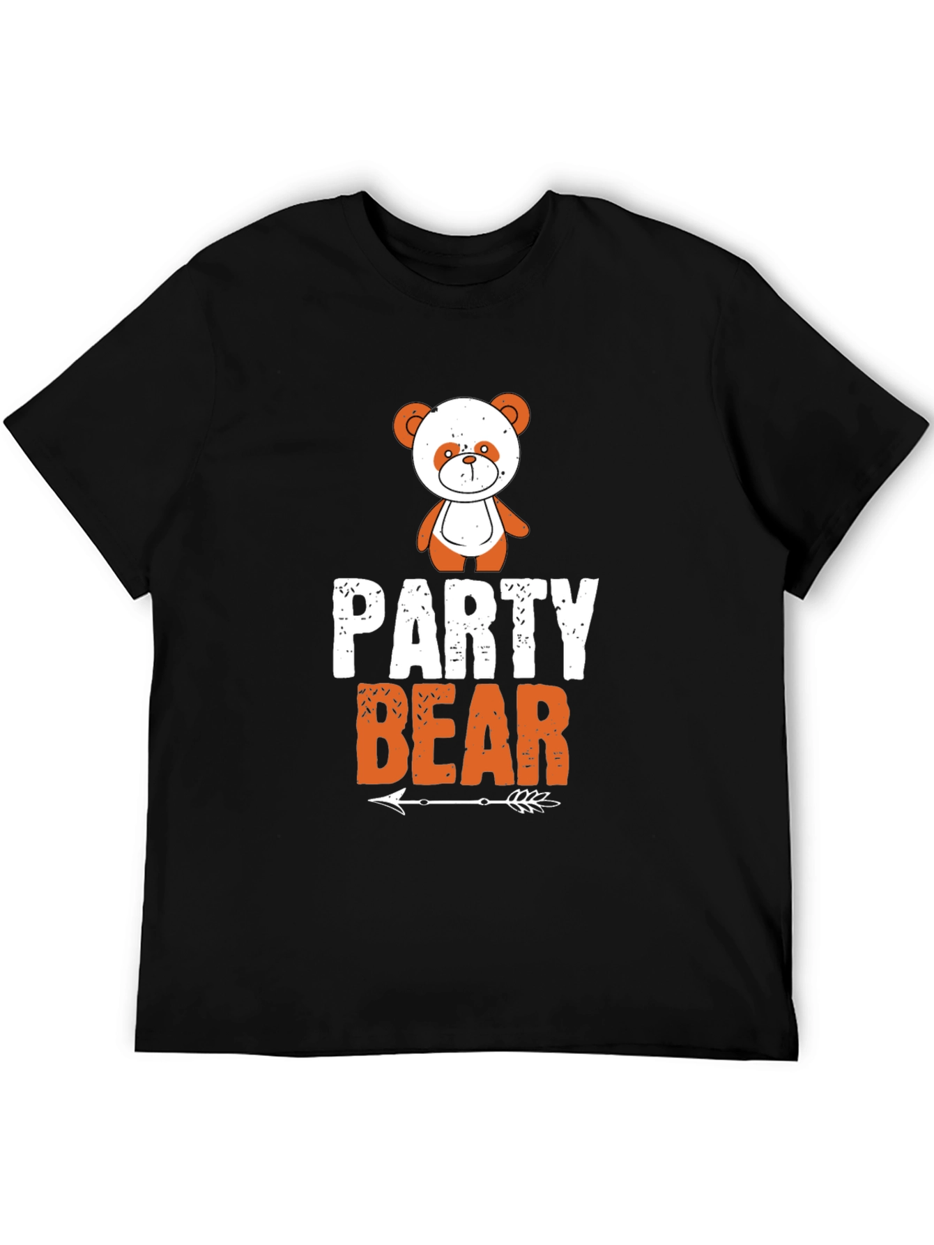 Party Bear Graphic Tee - Black Cotton T-Shirt