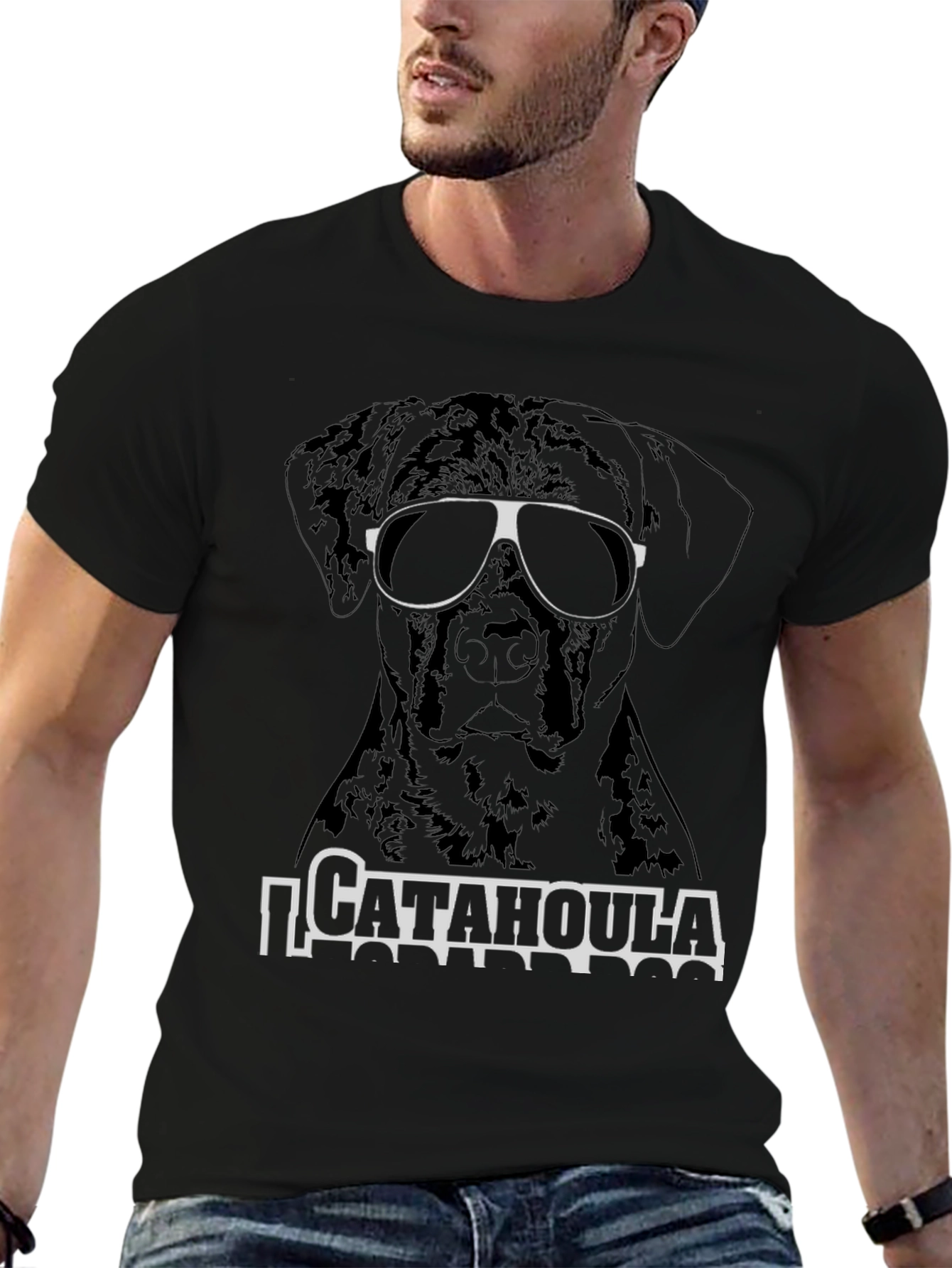 Cool Catahoula Dog T-Shirt - Unisex Black Tee