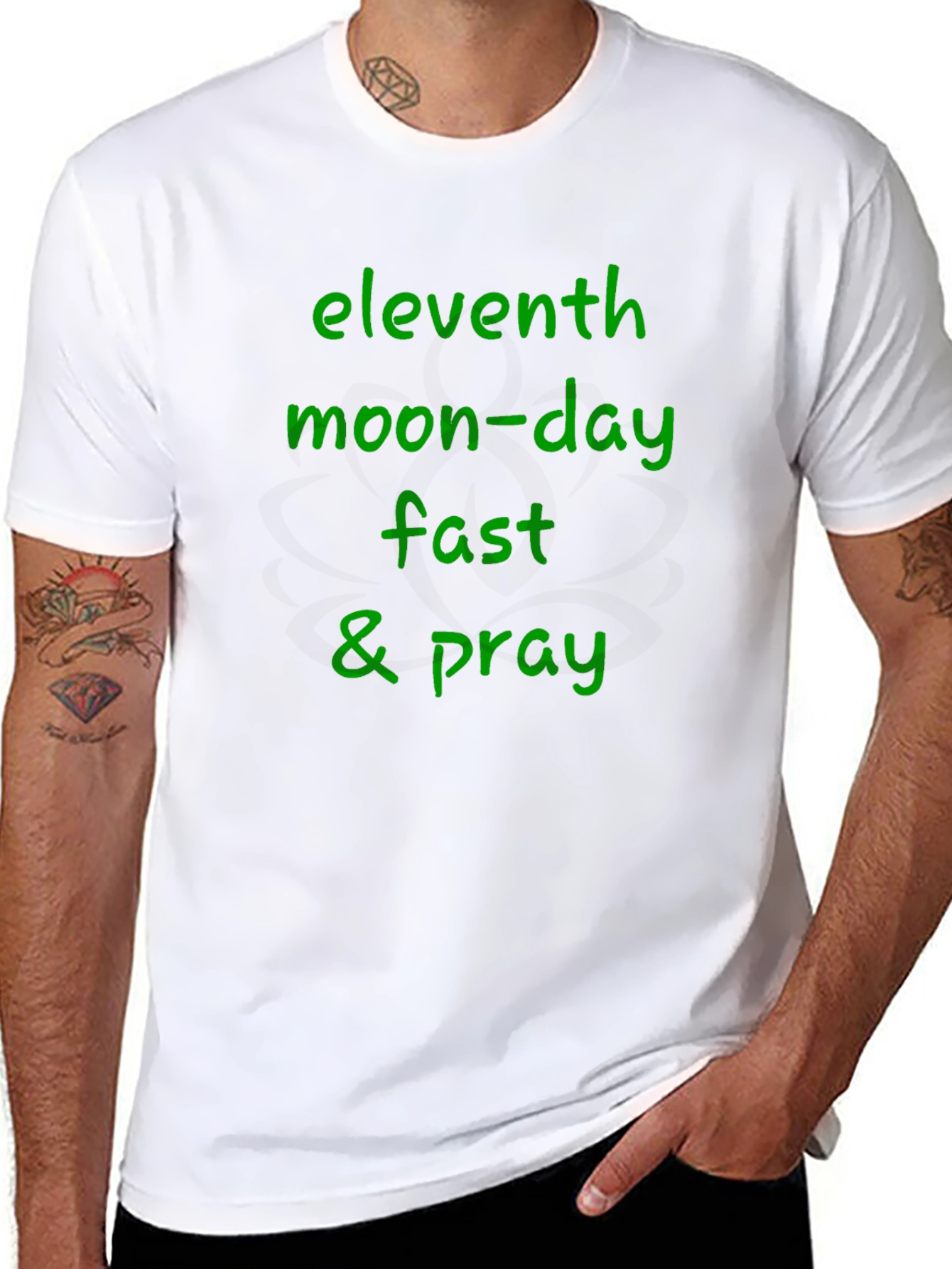 Eleventh Moon-Day Fast & Pray Black T-Shirt
