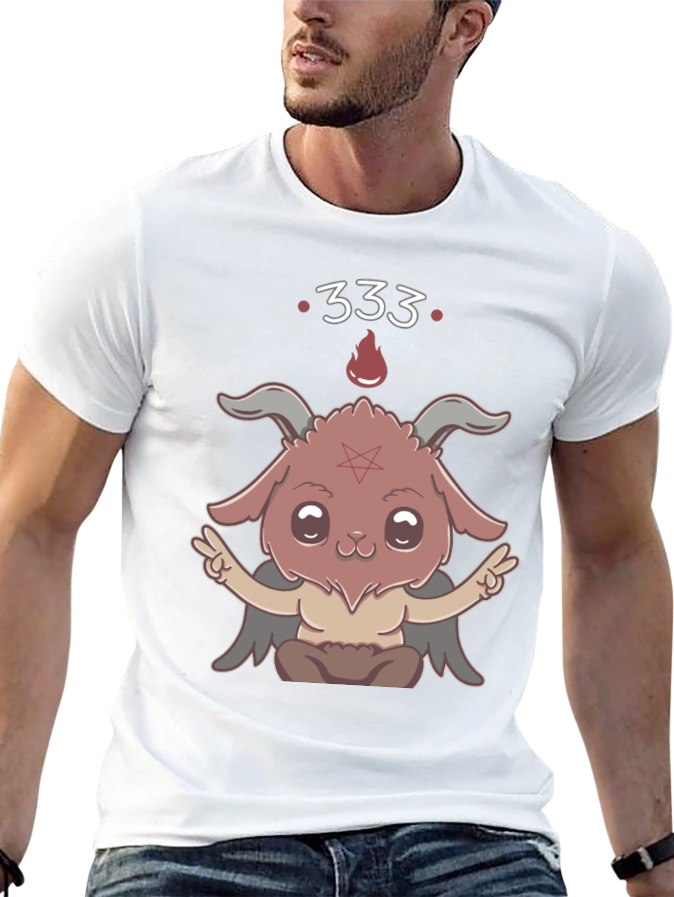 Kawaii Baphomet T-Shirt - Cute Satanic Design