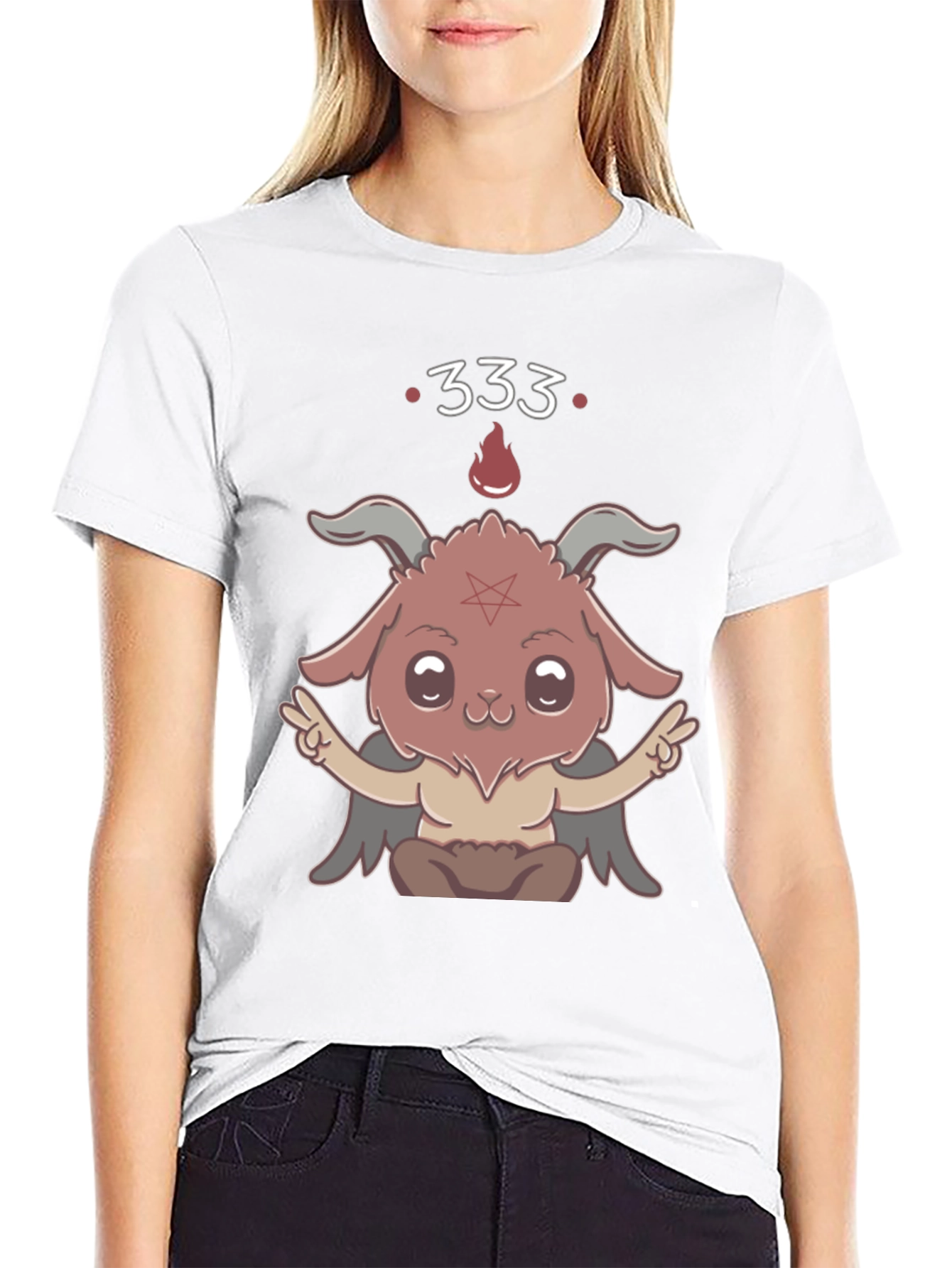 Kawaii Baphomet T-Shirt - Cute Satanic Design