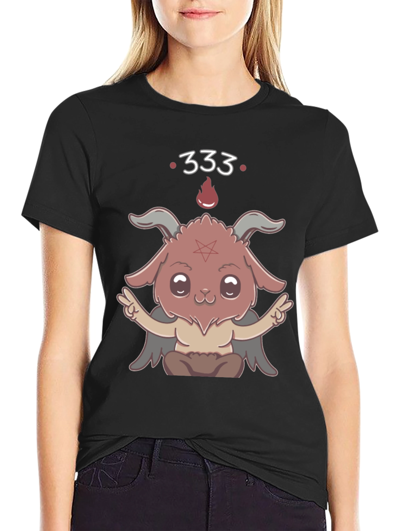 Kawaii Baphomet T-Shirt - Cute Satanic Design