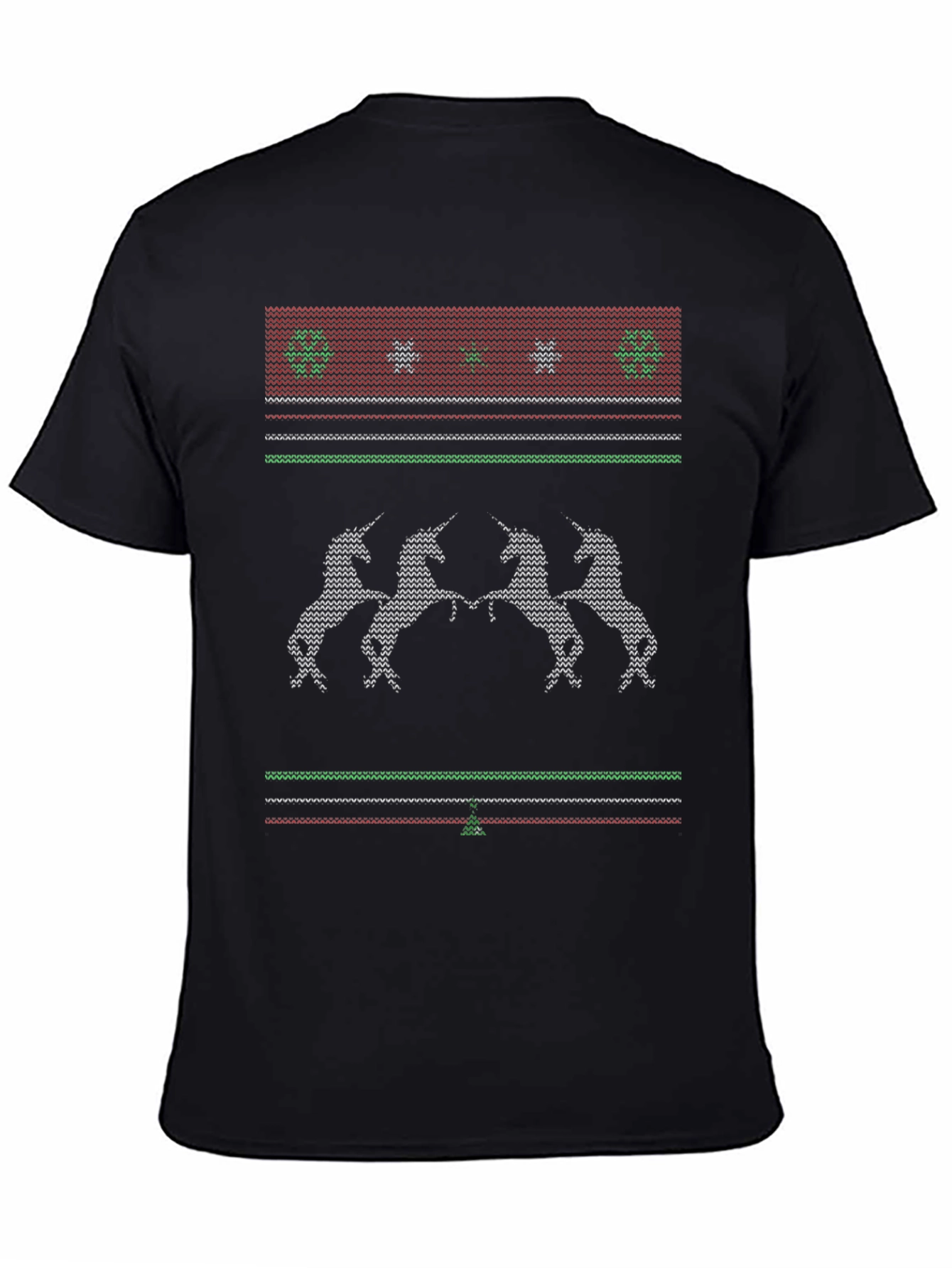 Unicorn Christmas Knitted Style T-Shirt