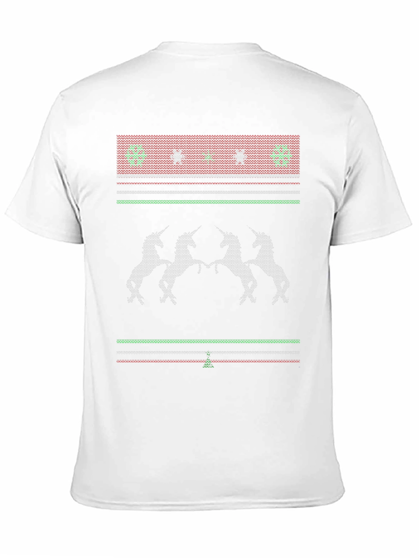 Unicorn Christmas Knitted Style T-Shirt