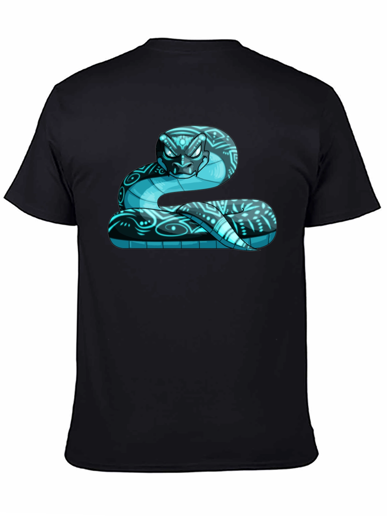 Cool Blue Snake Graphic Print T-Shirt