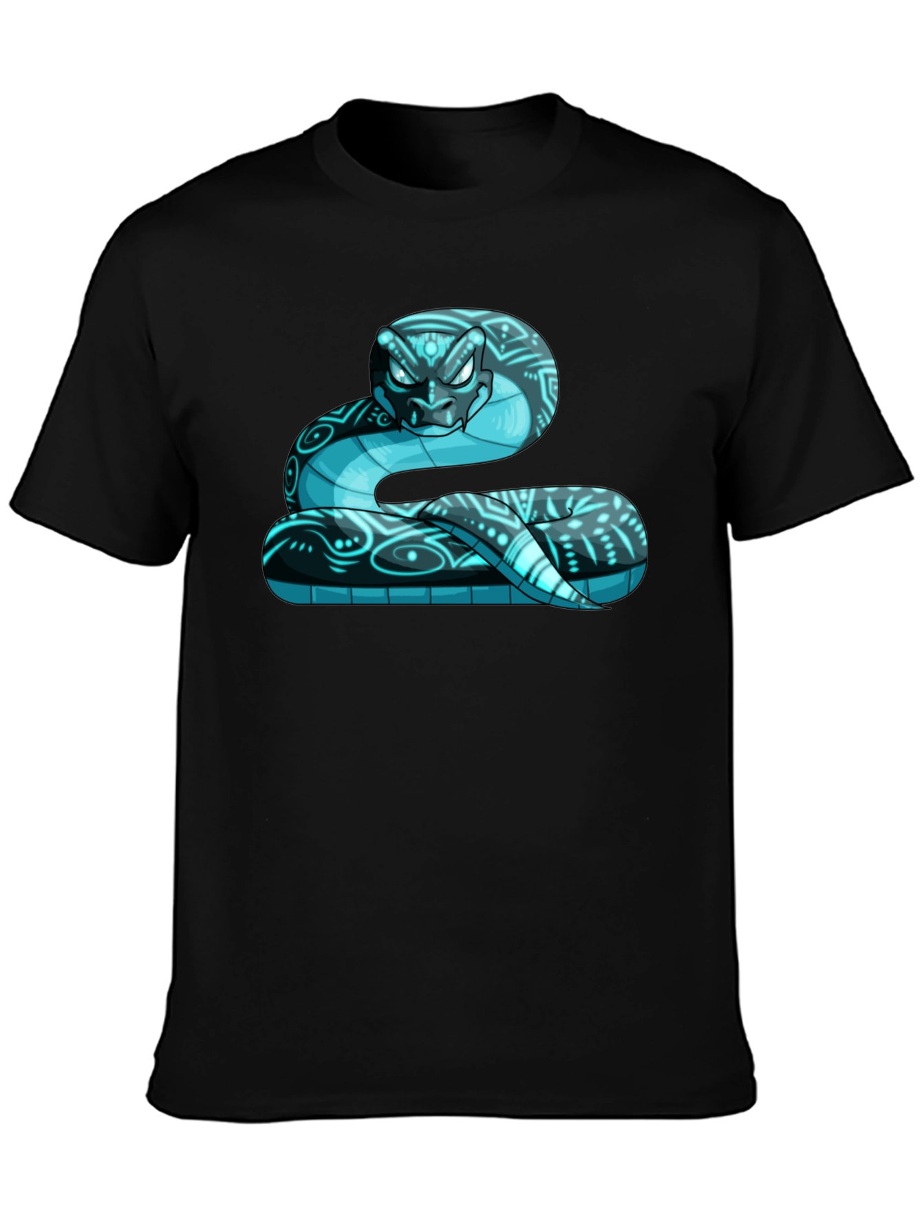 Cool Blue Snake Graphic Print T-Shirt