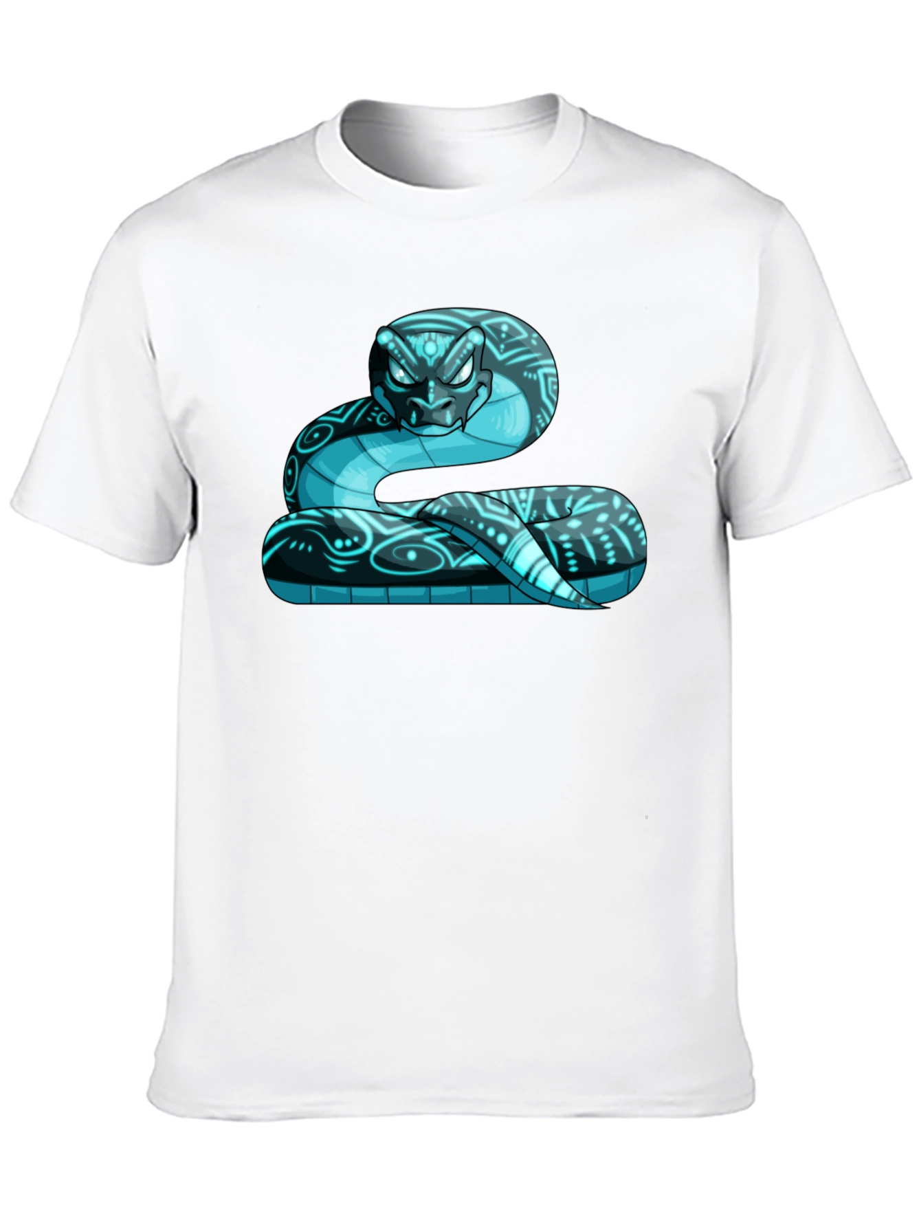 Cool Blue Snake Graphic Print T-Shirt